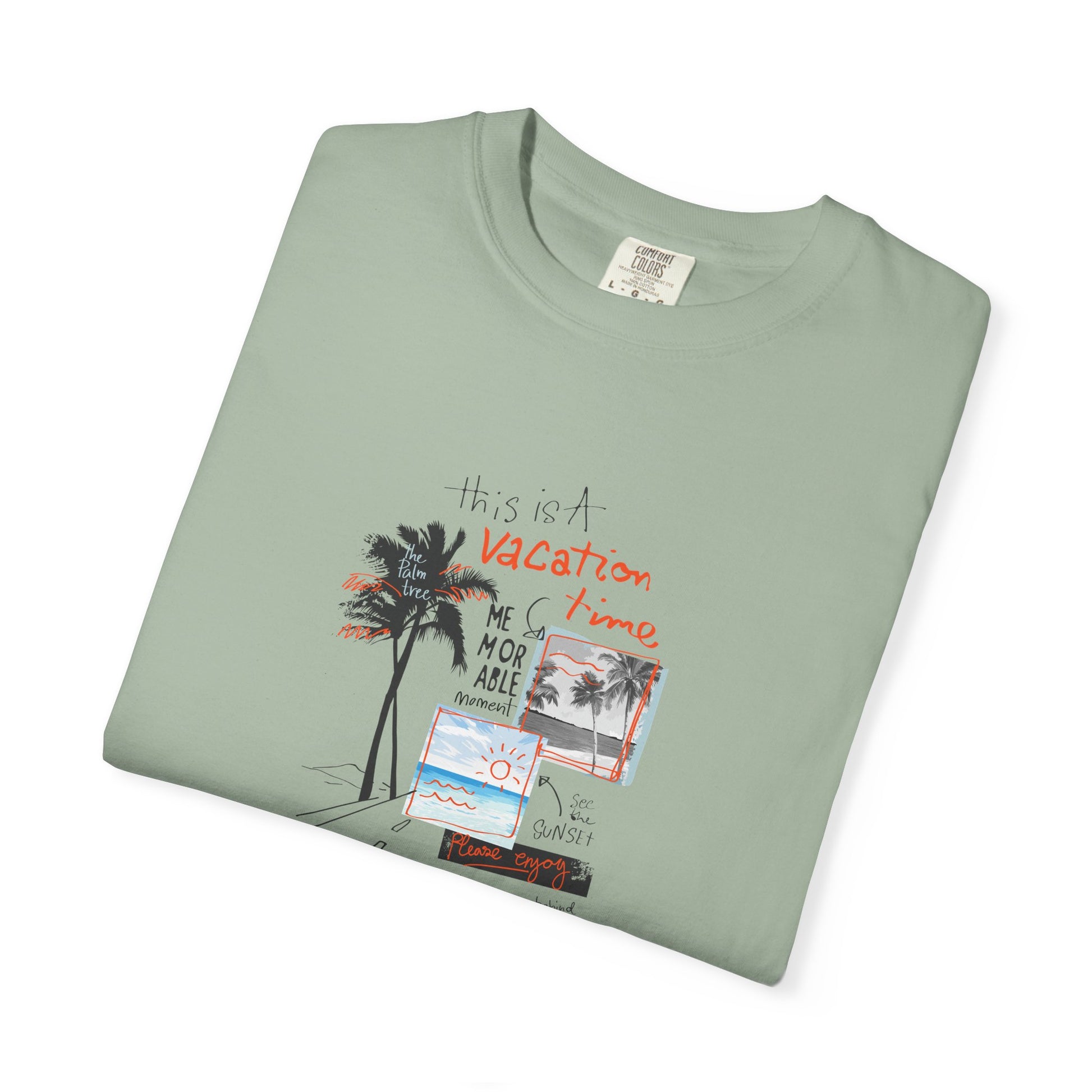 Vacation Vibes Graphic T-Shirt — Palm Tree Collage Tee