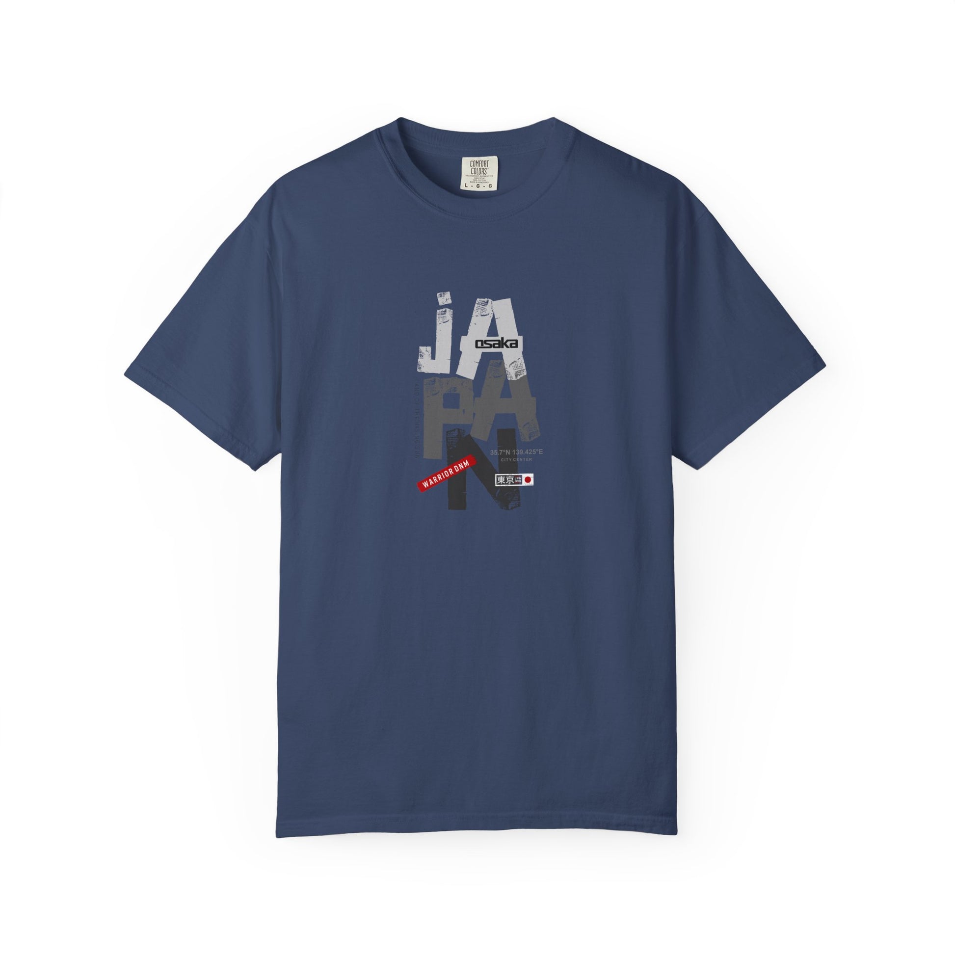 Japan Cityscape Graphic T-Shirt — Urban Travel Tee with Red Accent
