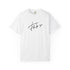 White t t-shirt with a thanks graphic 
