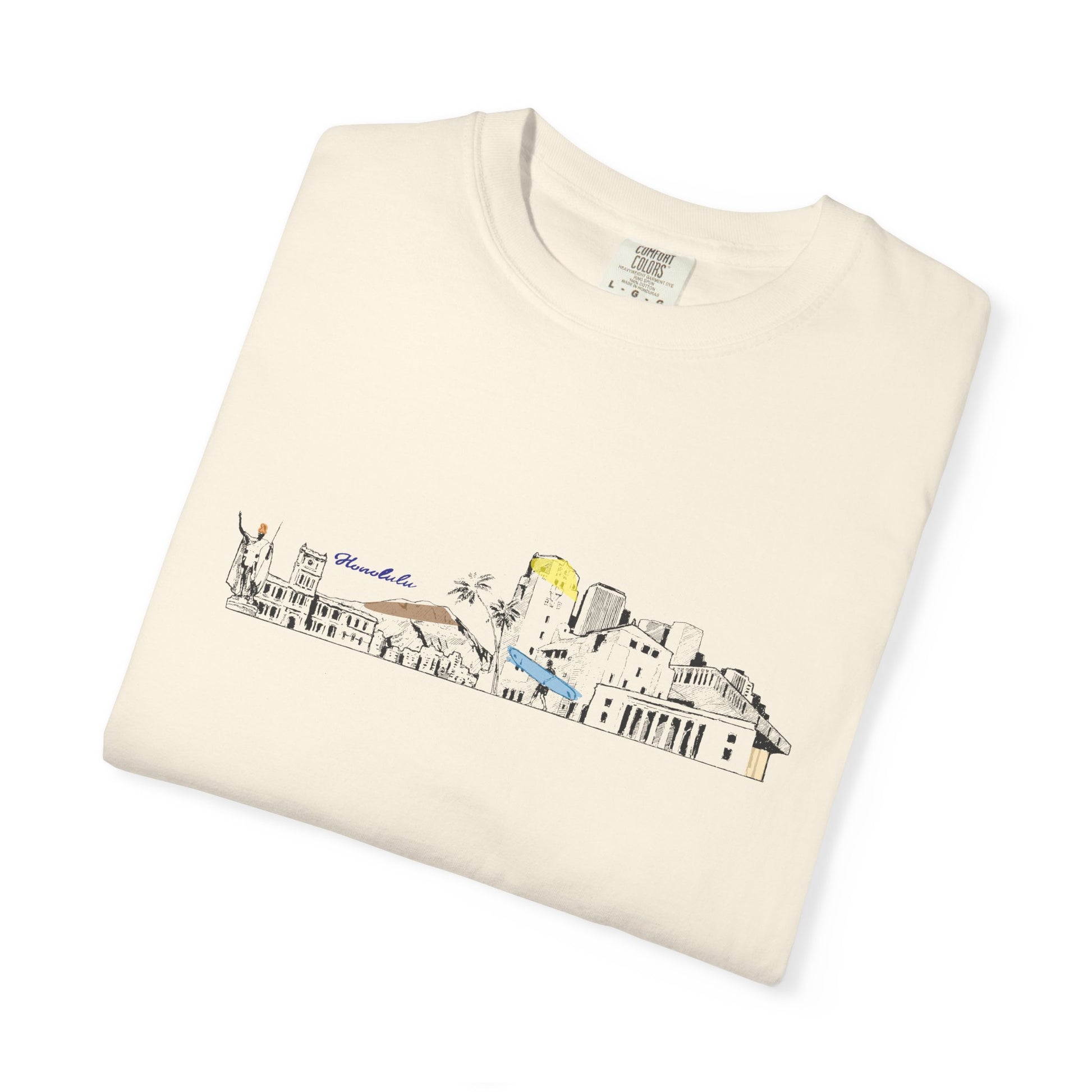 City Skyline T-Shirt — Minimal Hand-Drawn Urban Landscape Tee