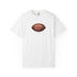 White vintage leather football graphic t-shirt