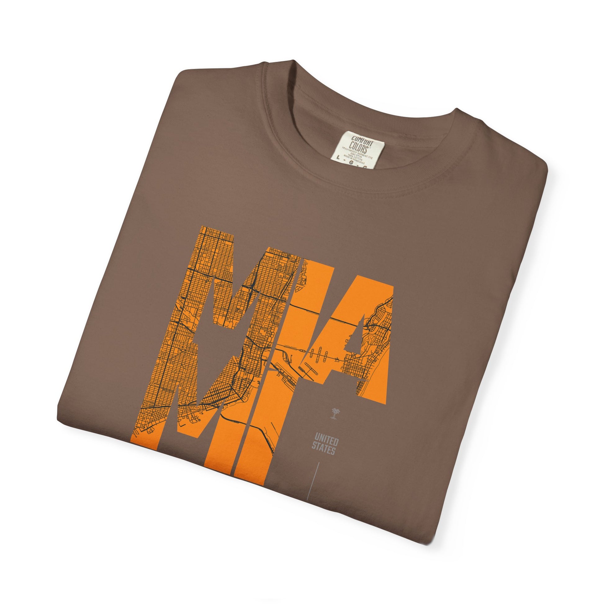 MIA MI Retro Block Graphic T-Shirt — Orange Vintage City Tee