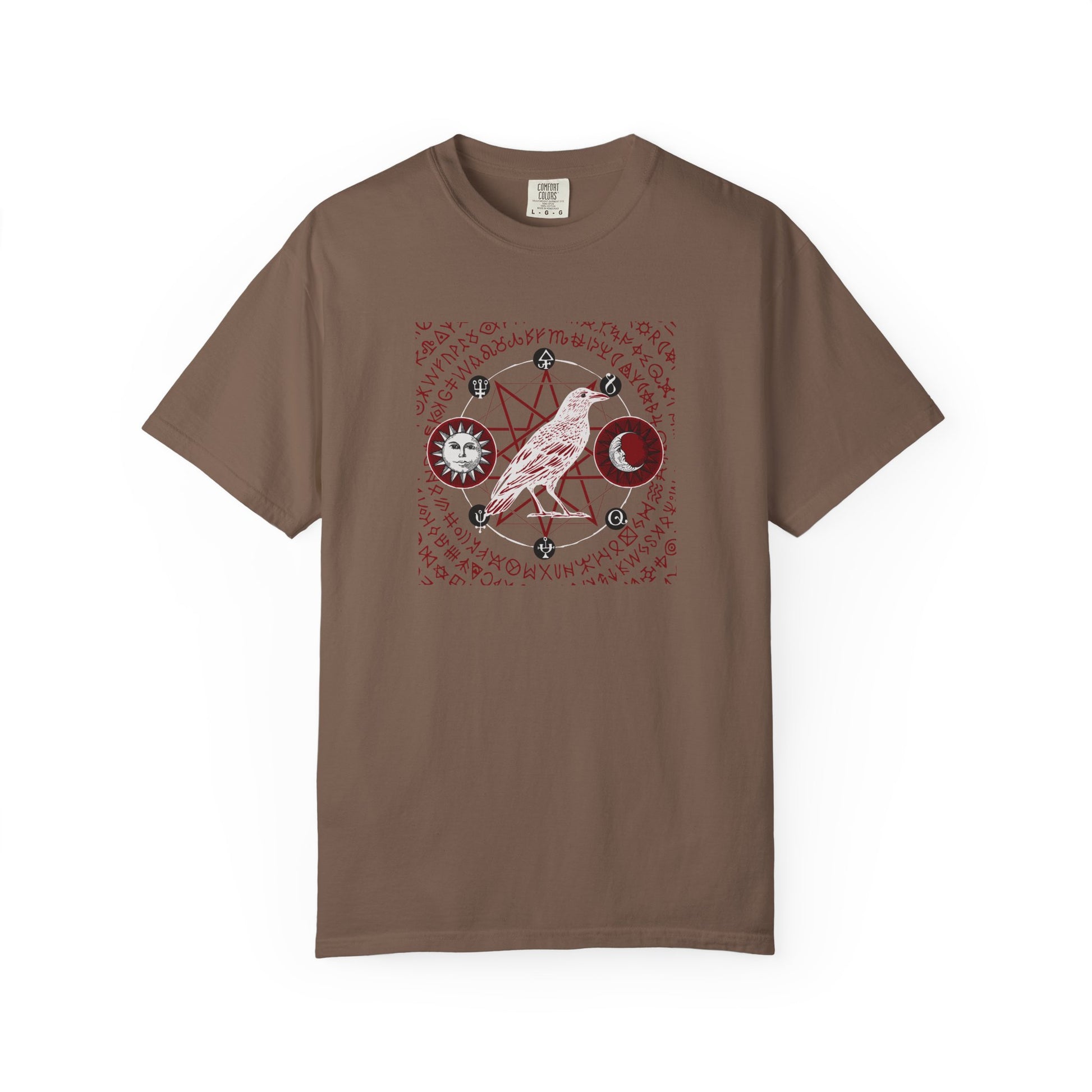Maroon t-shirt with 'EAGLES' text on a white background