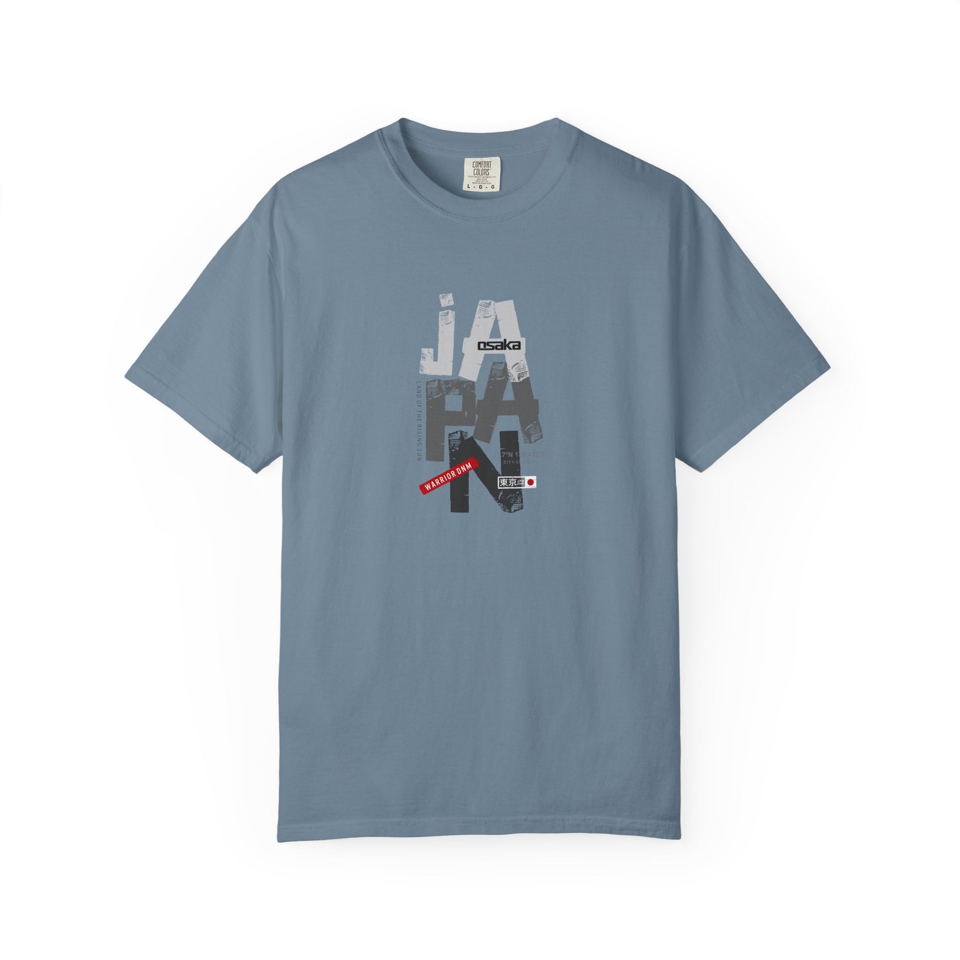 Japan Cityscape Graphic T-Shirt — Urban Travel Tee with Red Accent