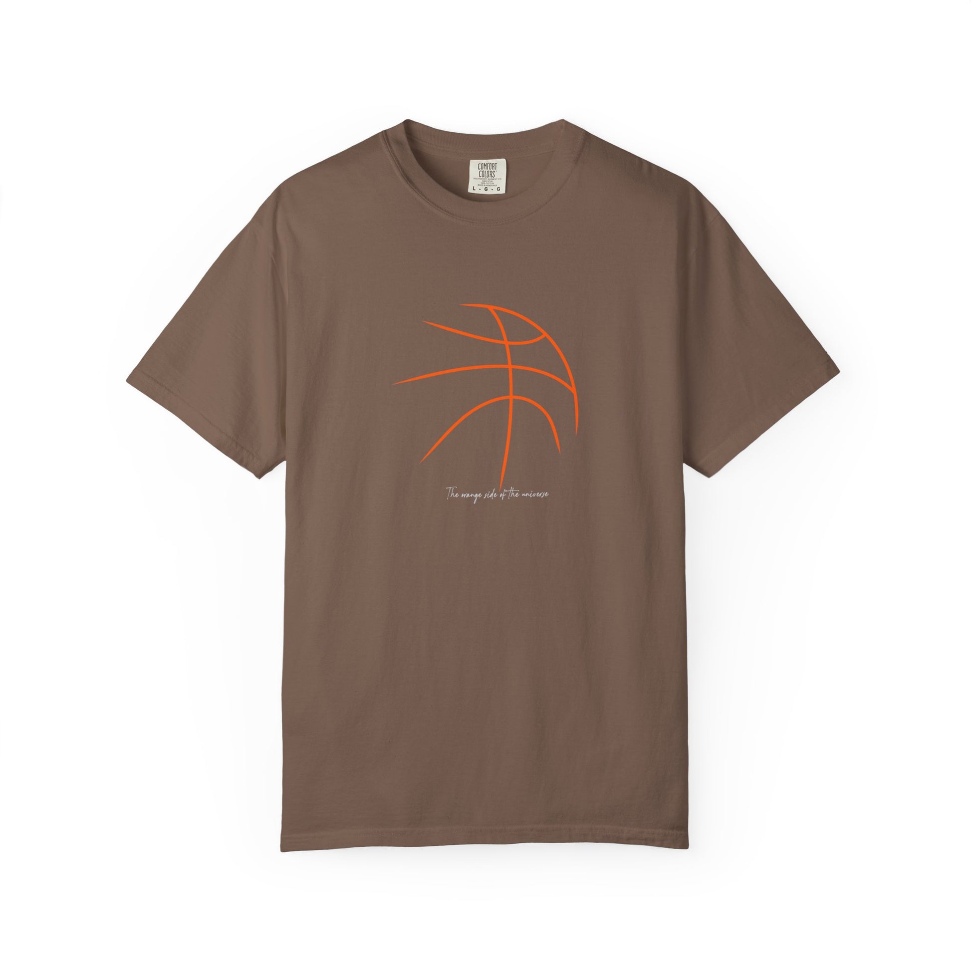 Basketball Outline Tee — Minimal Orange Basketball Graphic T-Shirt sport