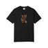 Black t-shirt with surfing style design 
