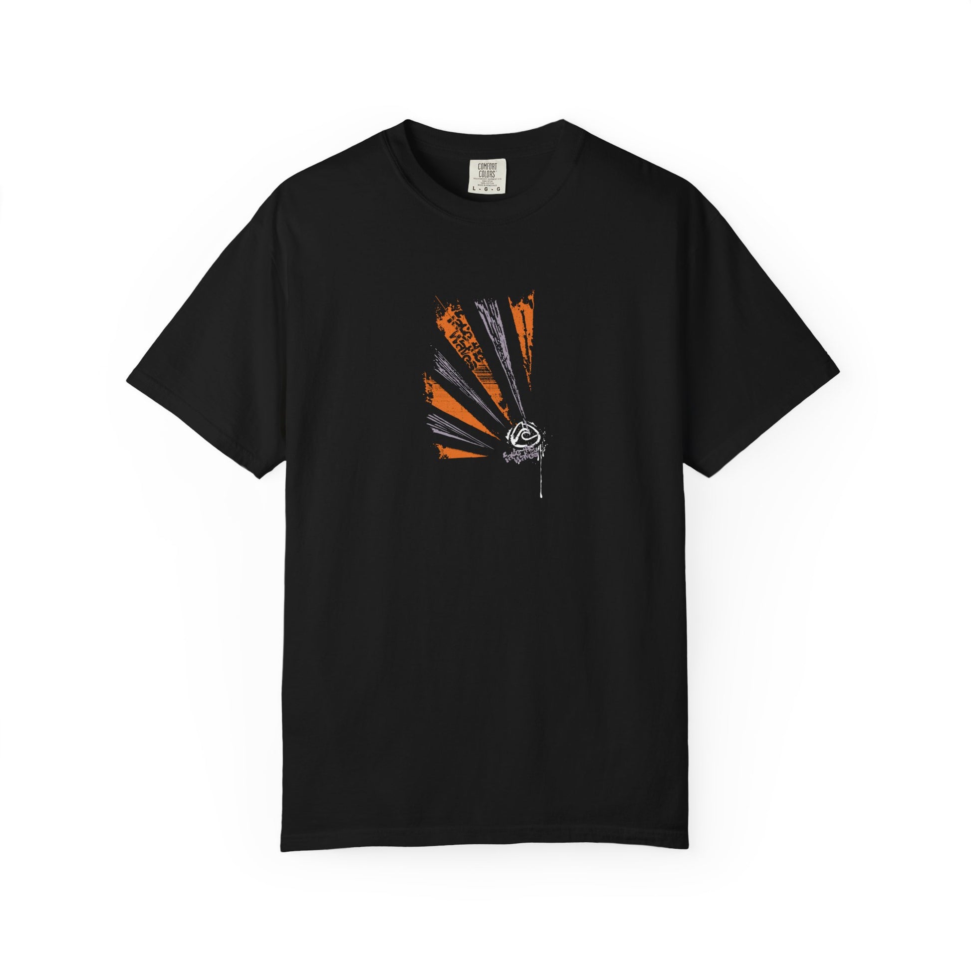 Black t-shirt with surfing style design 