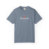 Blue t-shirt with 'florida' text on a white background