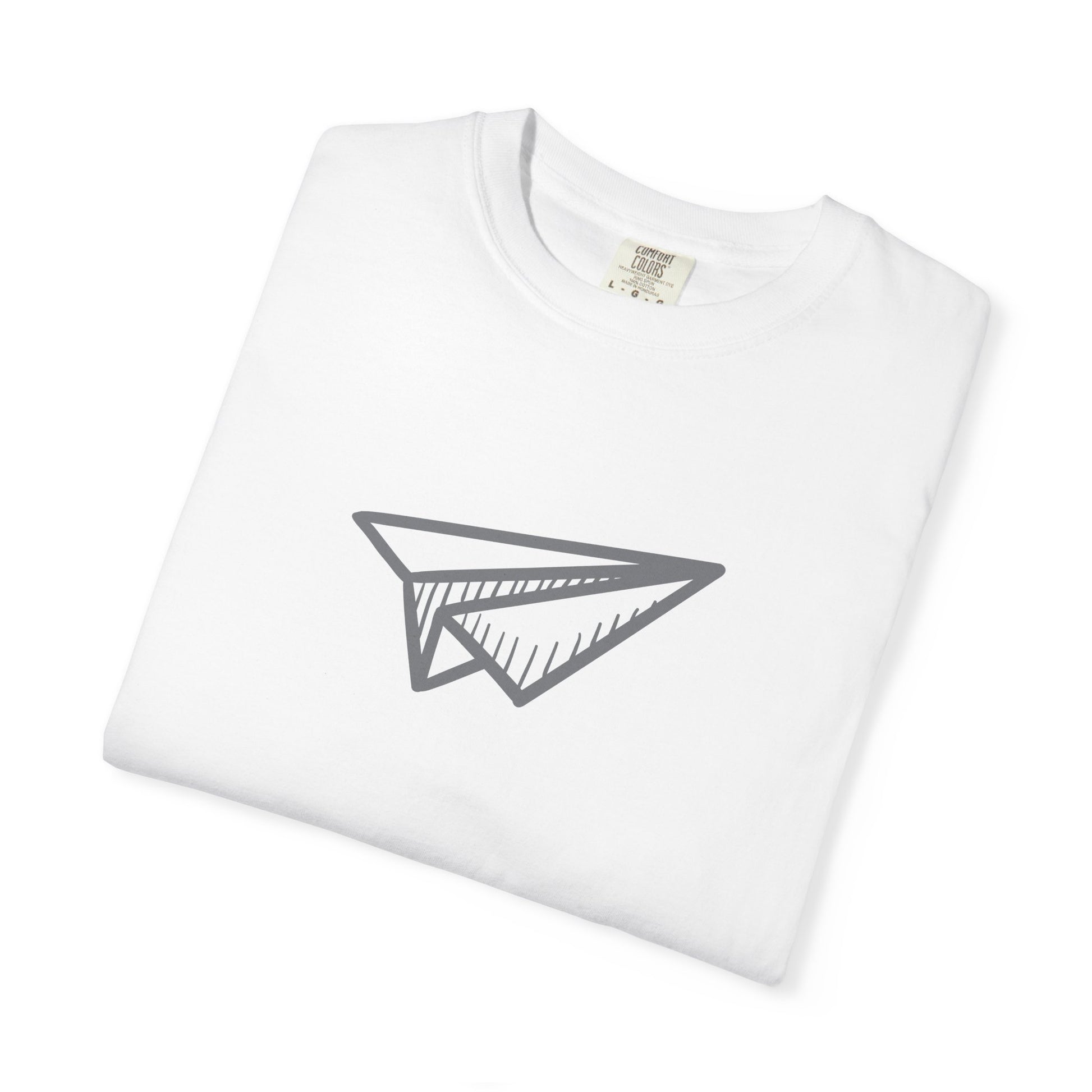 Paper Airplane Graphic T-Shirt — Minimalist Travel & Adventure Tee