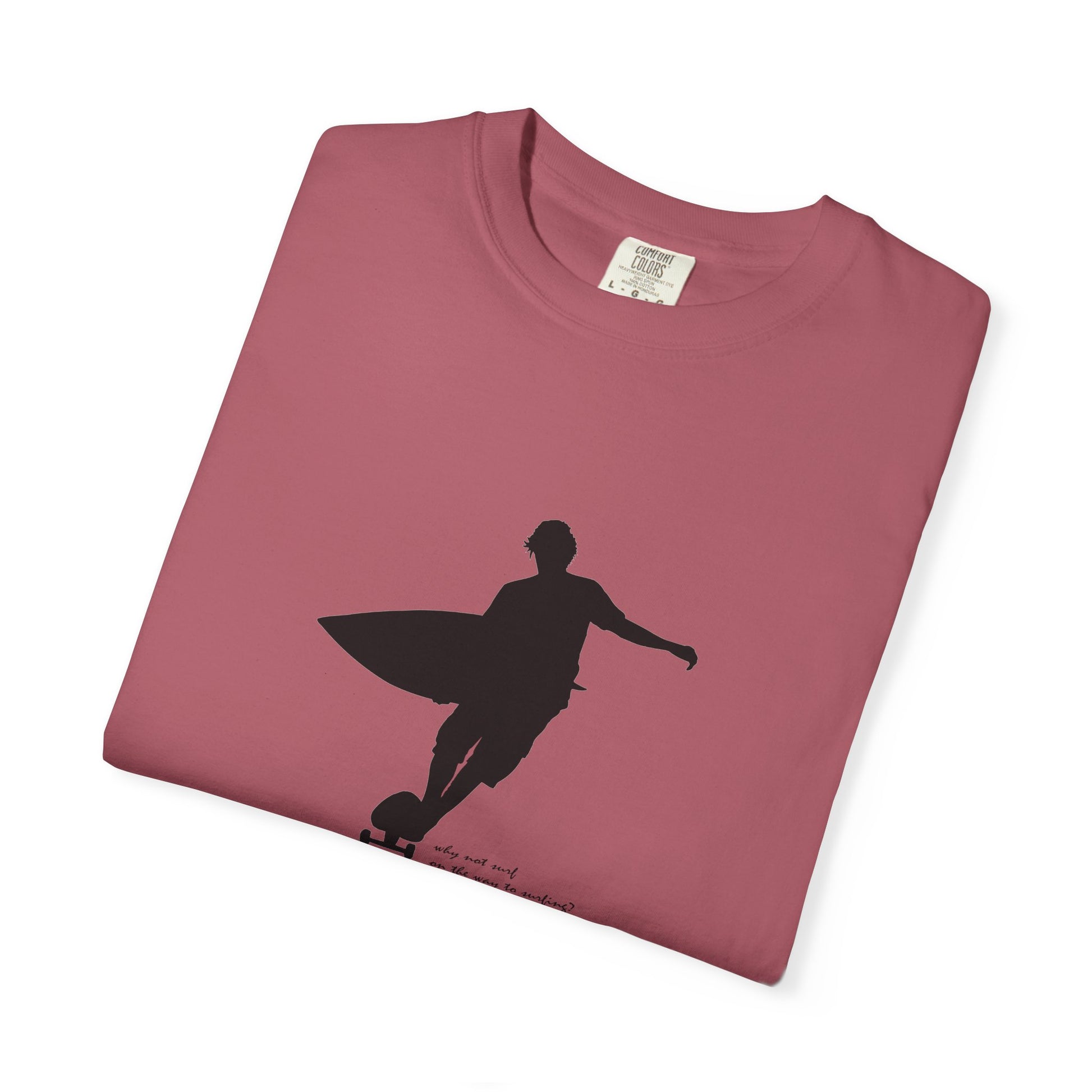 Surfer Silhouette Tee — Minimal Surfboard Graphic T-Shirt