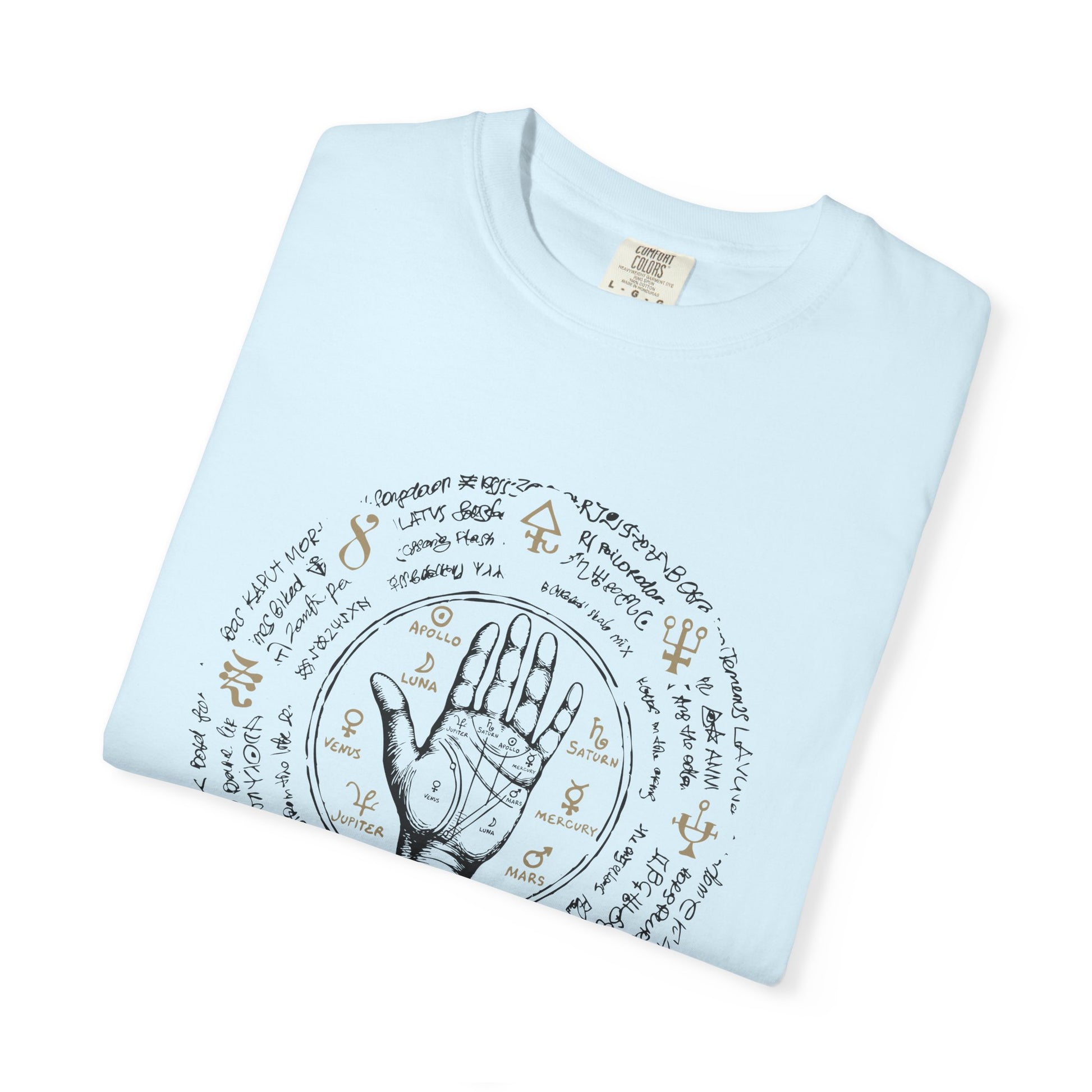 Palmistry Circle T‑Shirt – Vintage Hand & Palm Reading Design