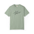 Green  t-shirt with a thanks graphic 