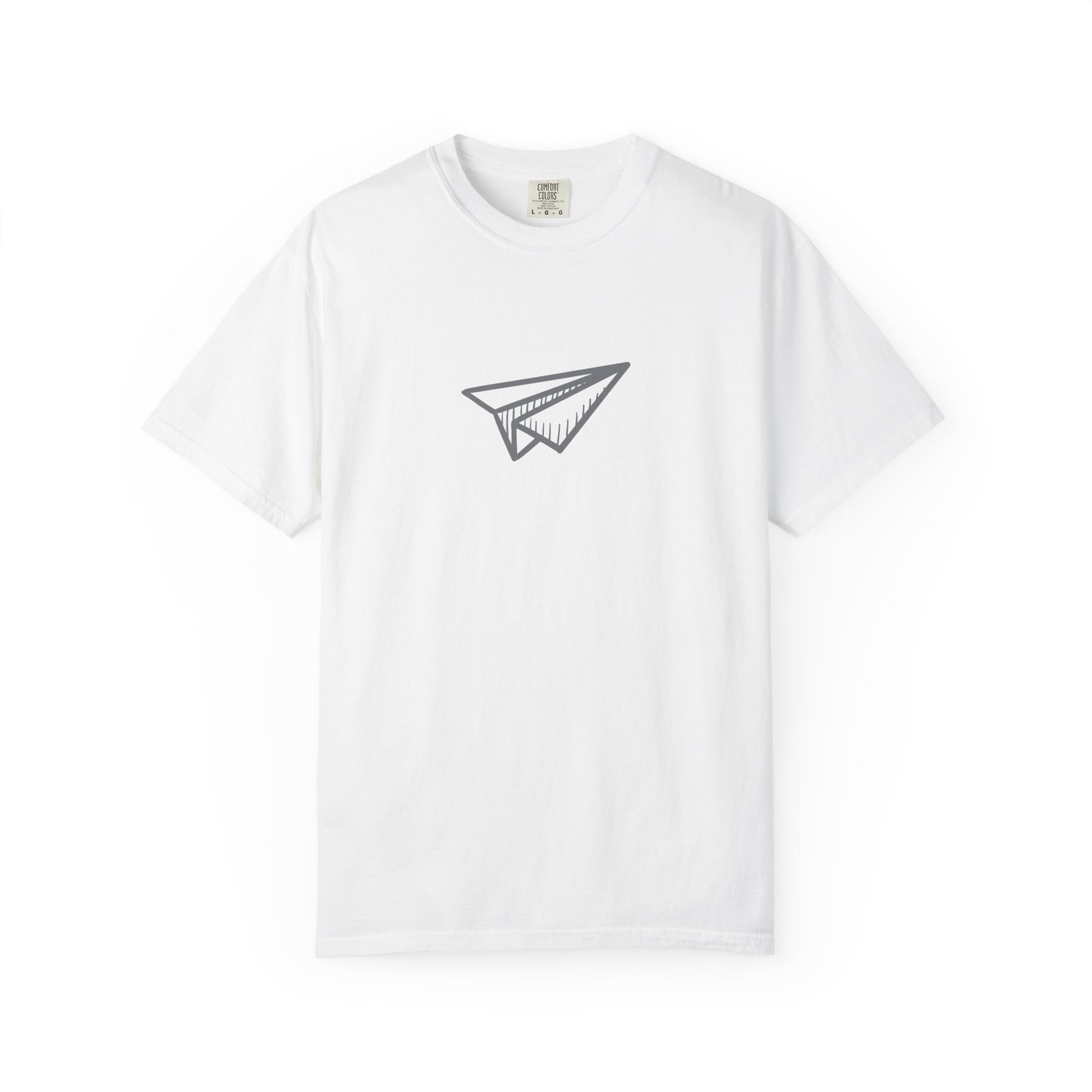 Paper Airplane Graphic T-Shirt — Minimalist Travel & Adventure Tee