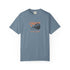 Blue t-shirt with 'California' graphic design on a white background