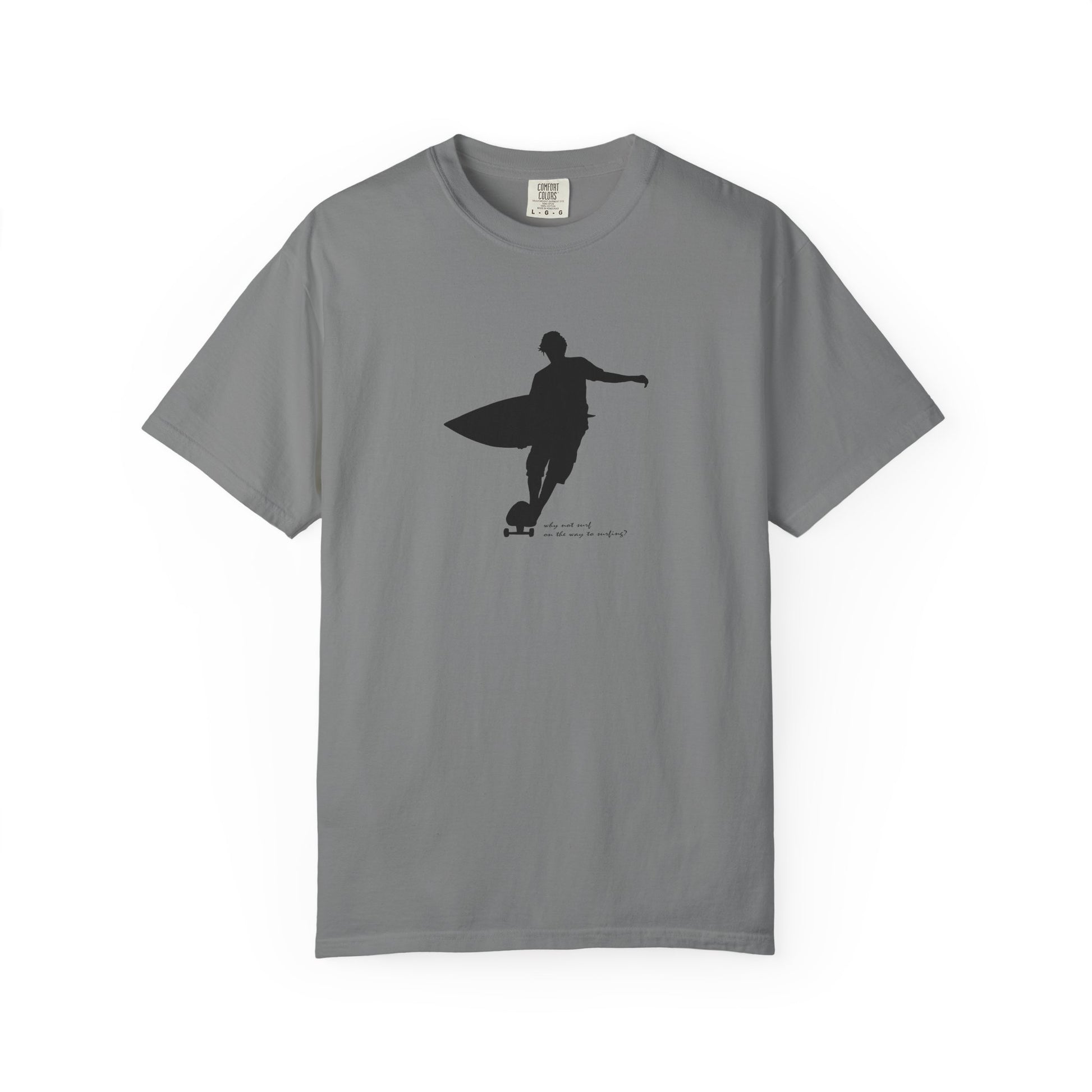 Surfer Silhouette Tee — Minimal Surfboard Graphic T-Shirt