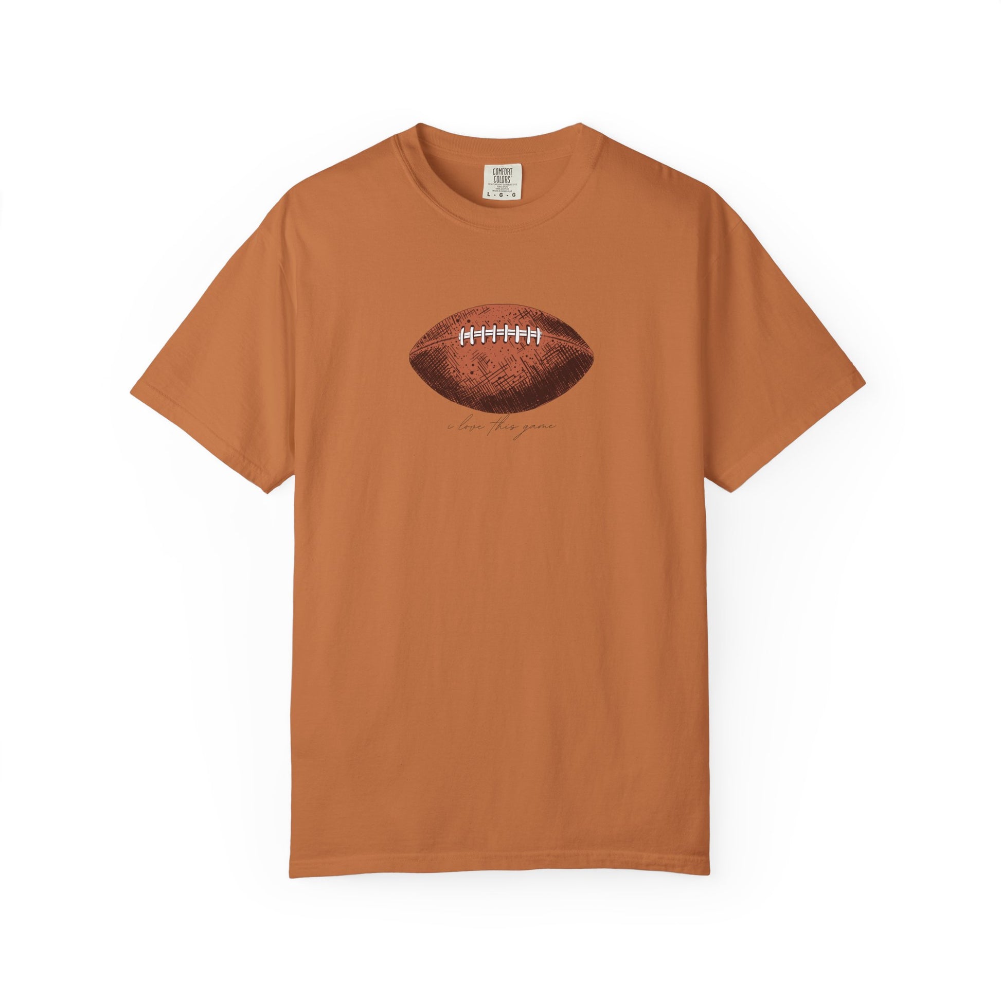 Brown vintage leather football graphic t-shirt