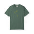 Green t-shirt  white bilack doog outline