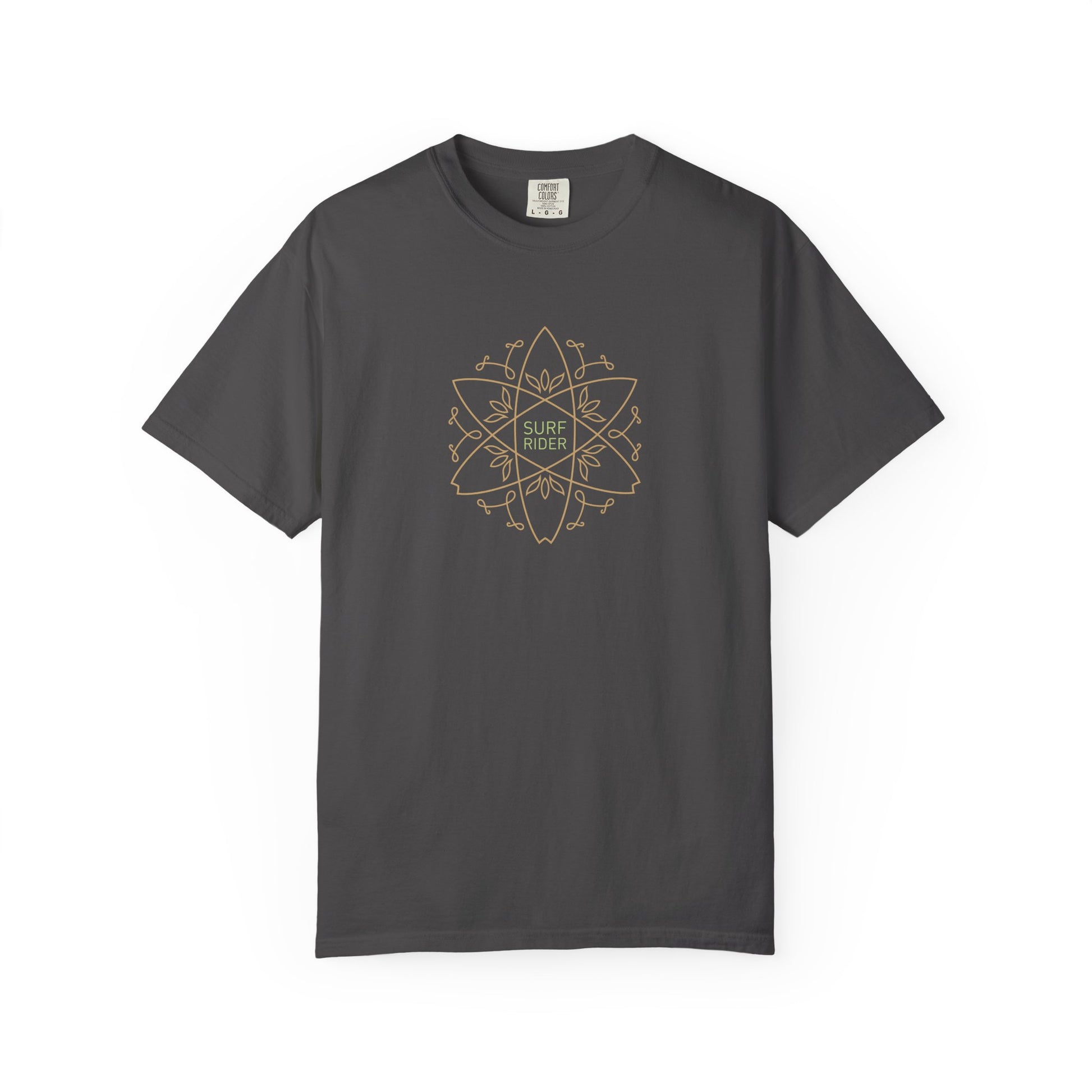 dark gray t-shirt with 'SAUSAGE' printed on it against a white background