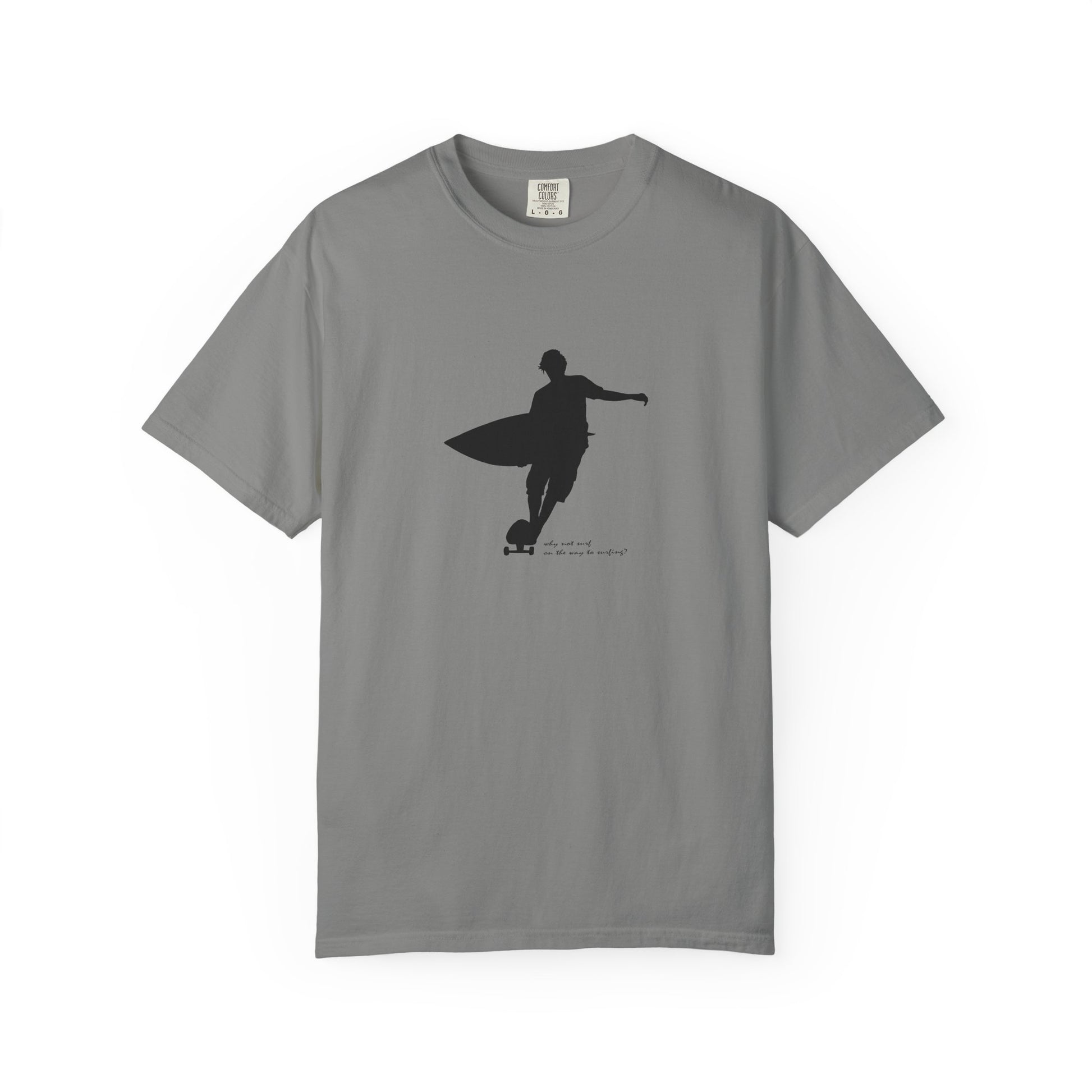 Surfer Silhouette Tee — Minimal Surfboard Graphic T-Shirt