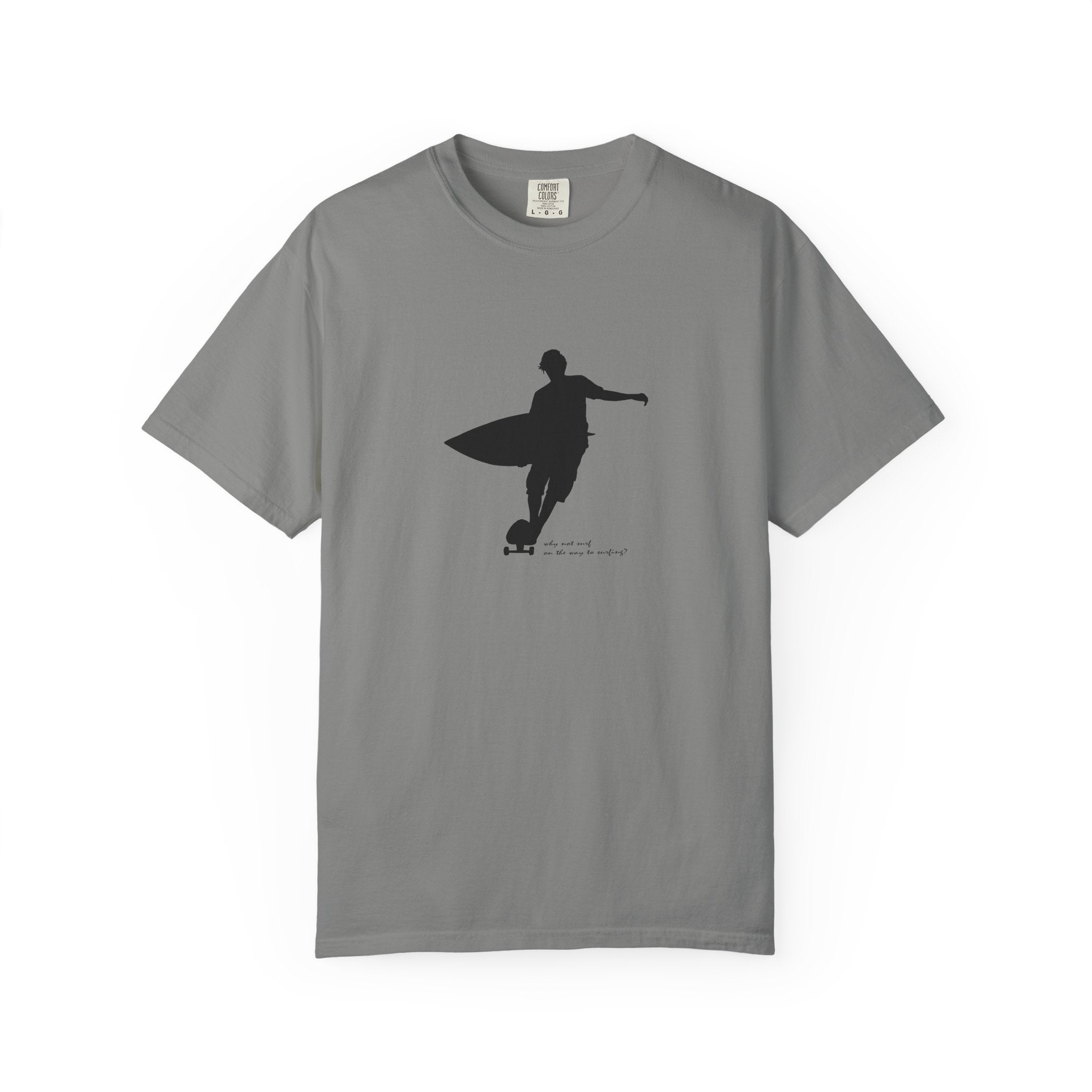 Surfer Silhouette Tee — Minimal Surfboard Graphic T-Shirt
