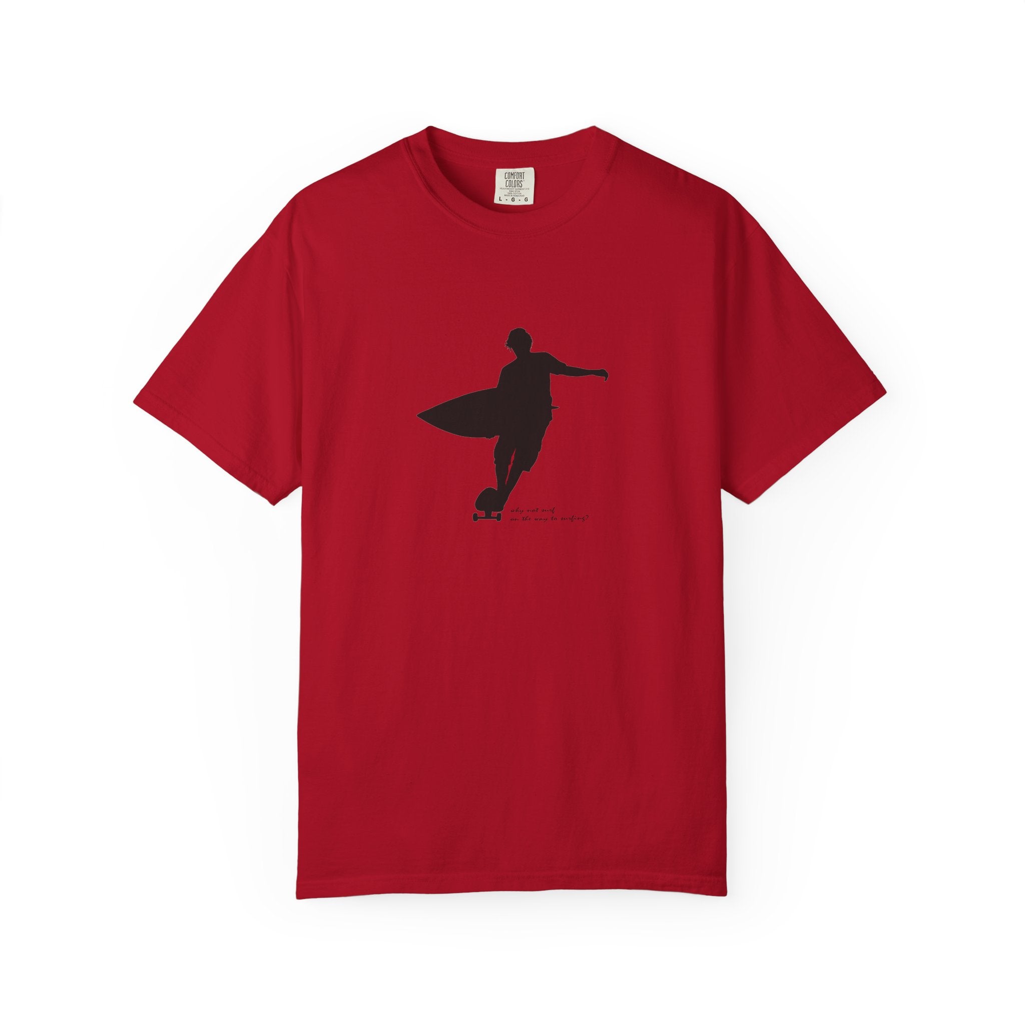 Surfer Silhouette Tee — Minimal Surfboard Graphic T-Shirt