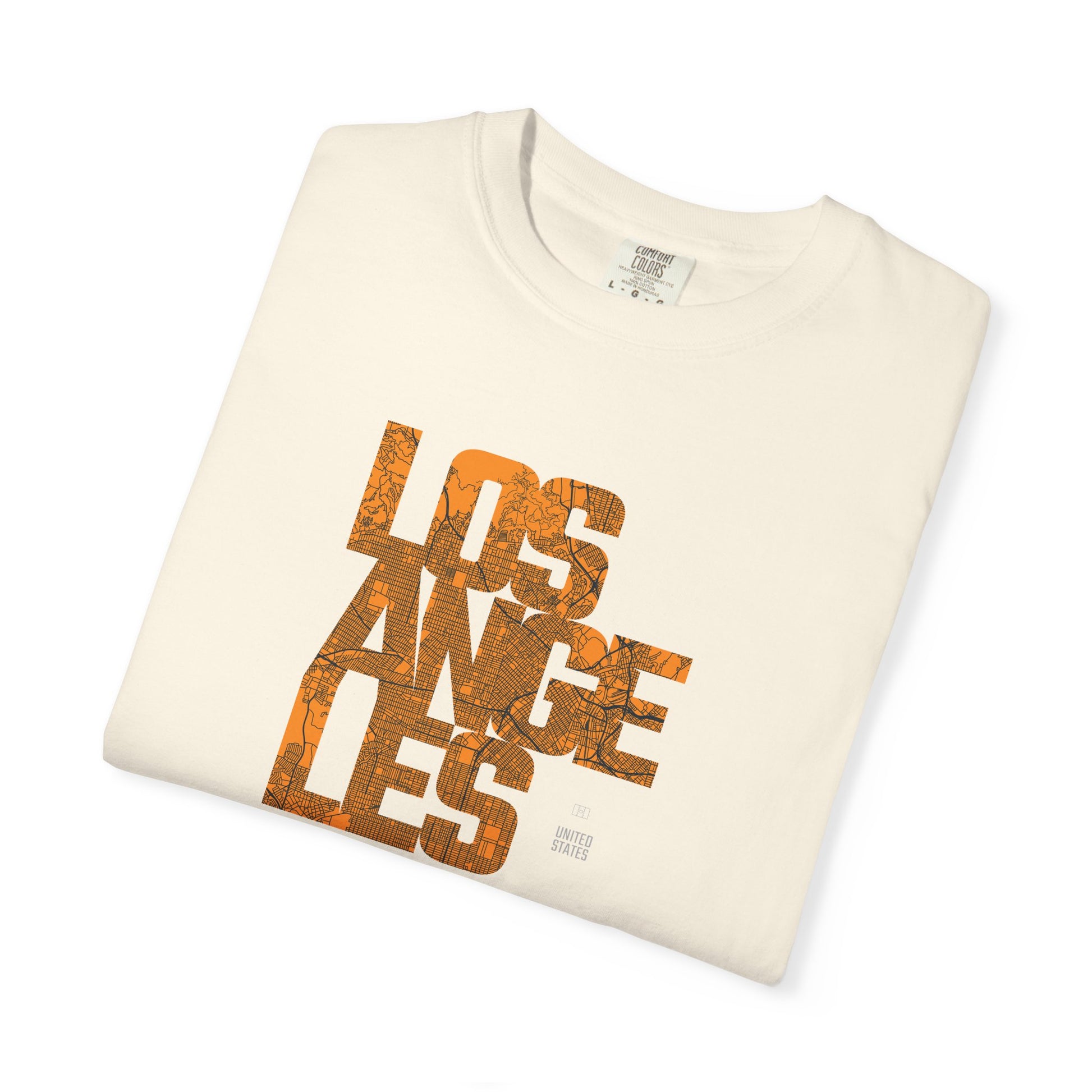 Los Angeles Text T-Shirt — Orange Sunset City Graphic Tee