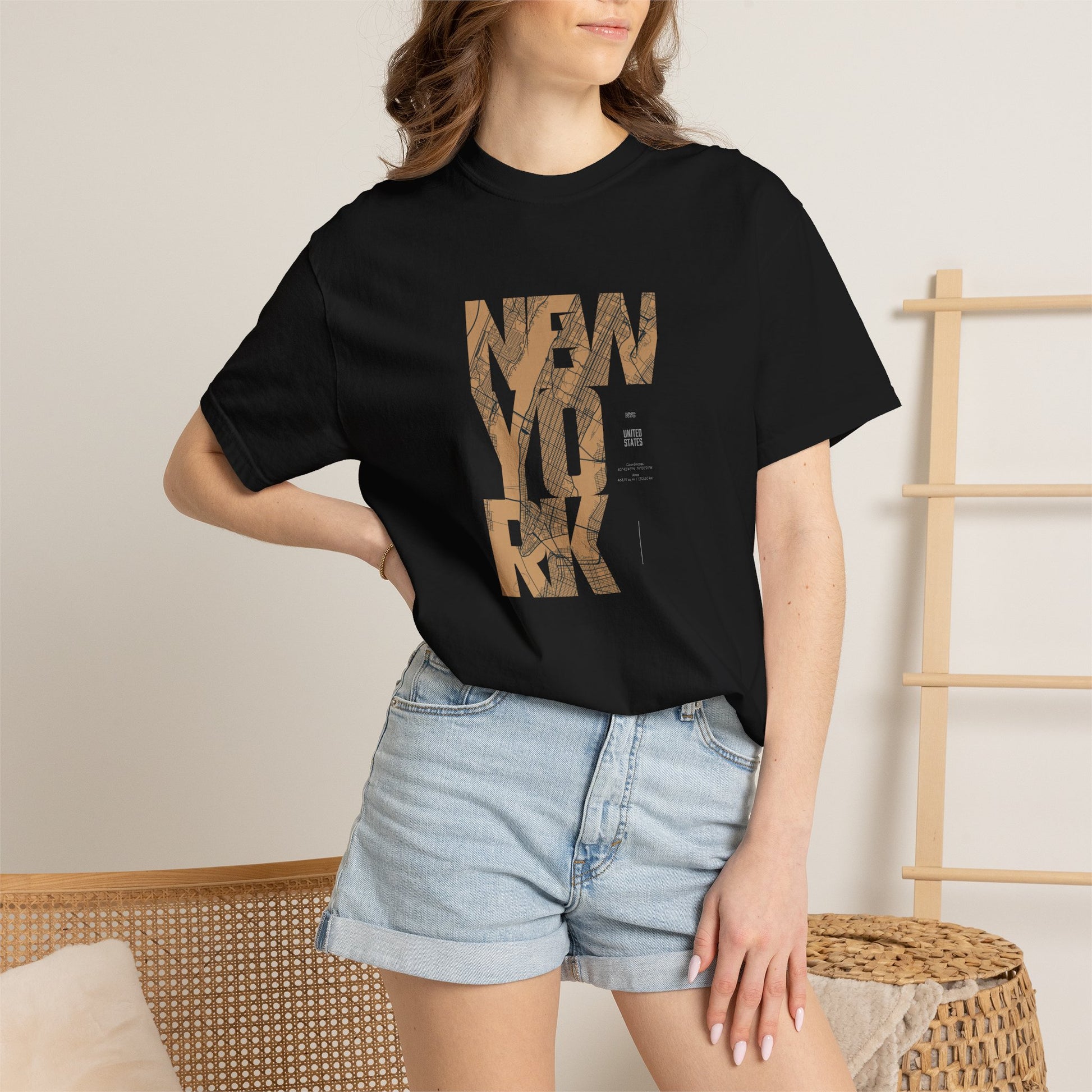 New York Woodgrain T-Shirt — Urban City Typography Tee
