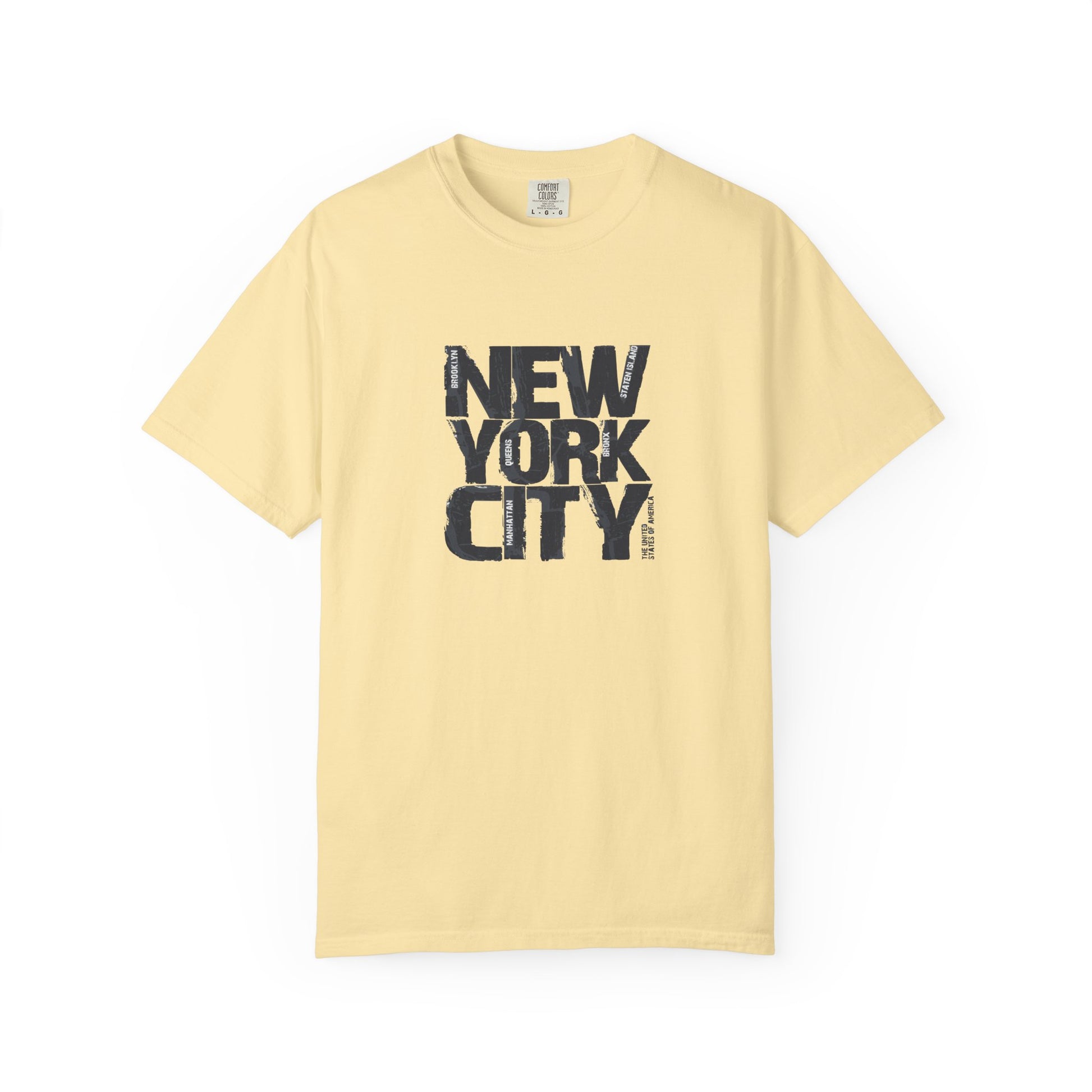 New York City Block Print T-Shirt — Vintage Urban Graphic Tee