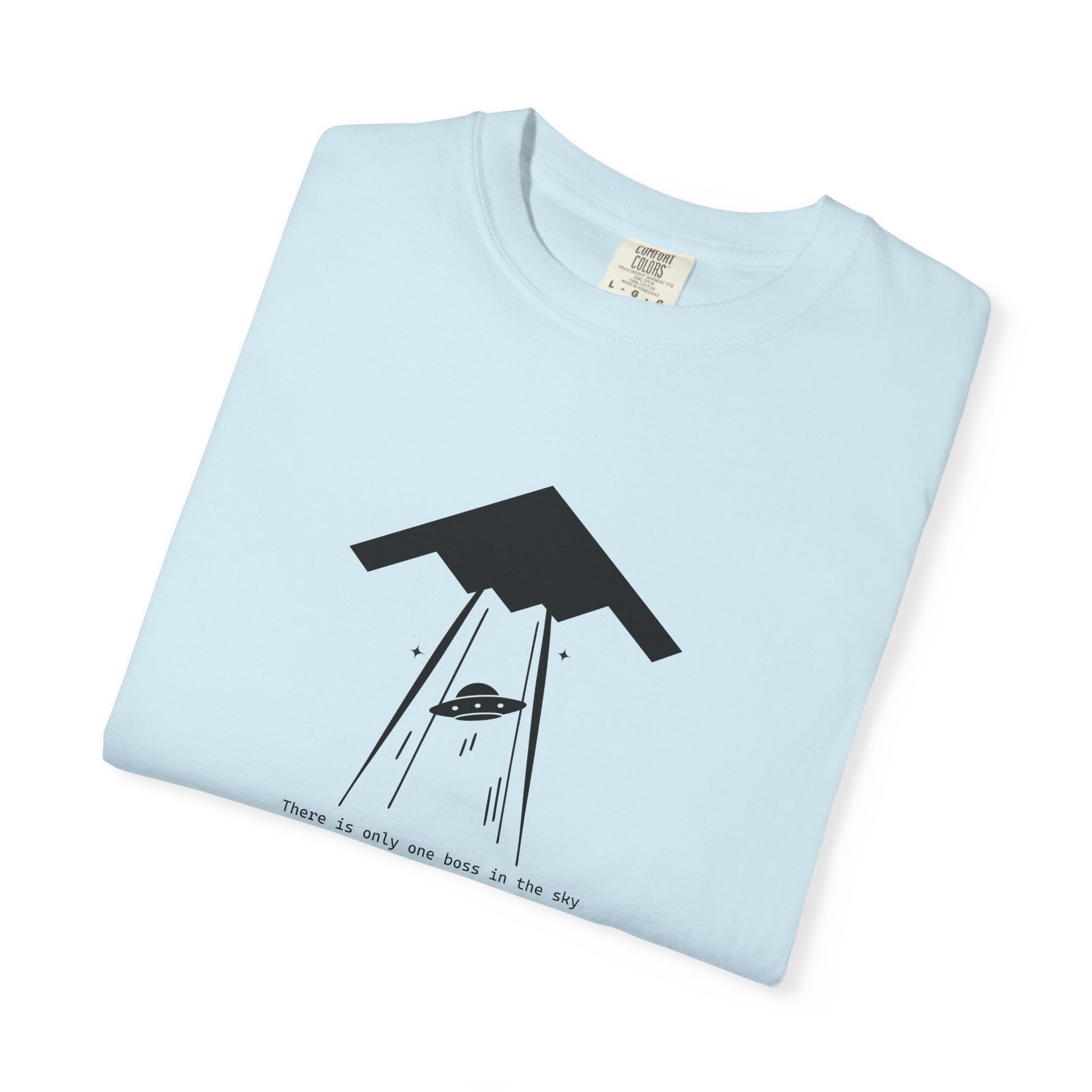 T-Shirt — Minimal UFO Abduction Illustration ("Take Me With You")