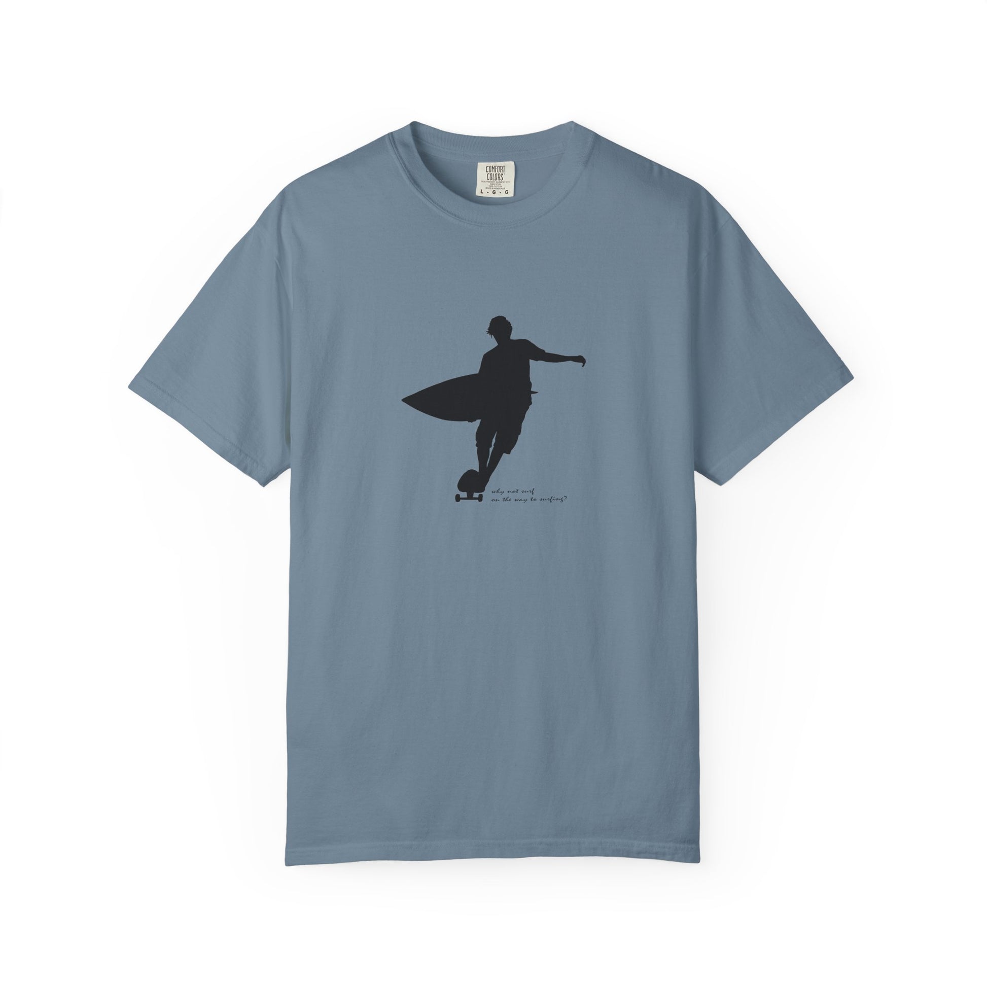 Surfer Silhouette Tee — Minimal Surfboard Graphic T-Shirt
