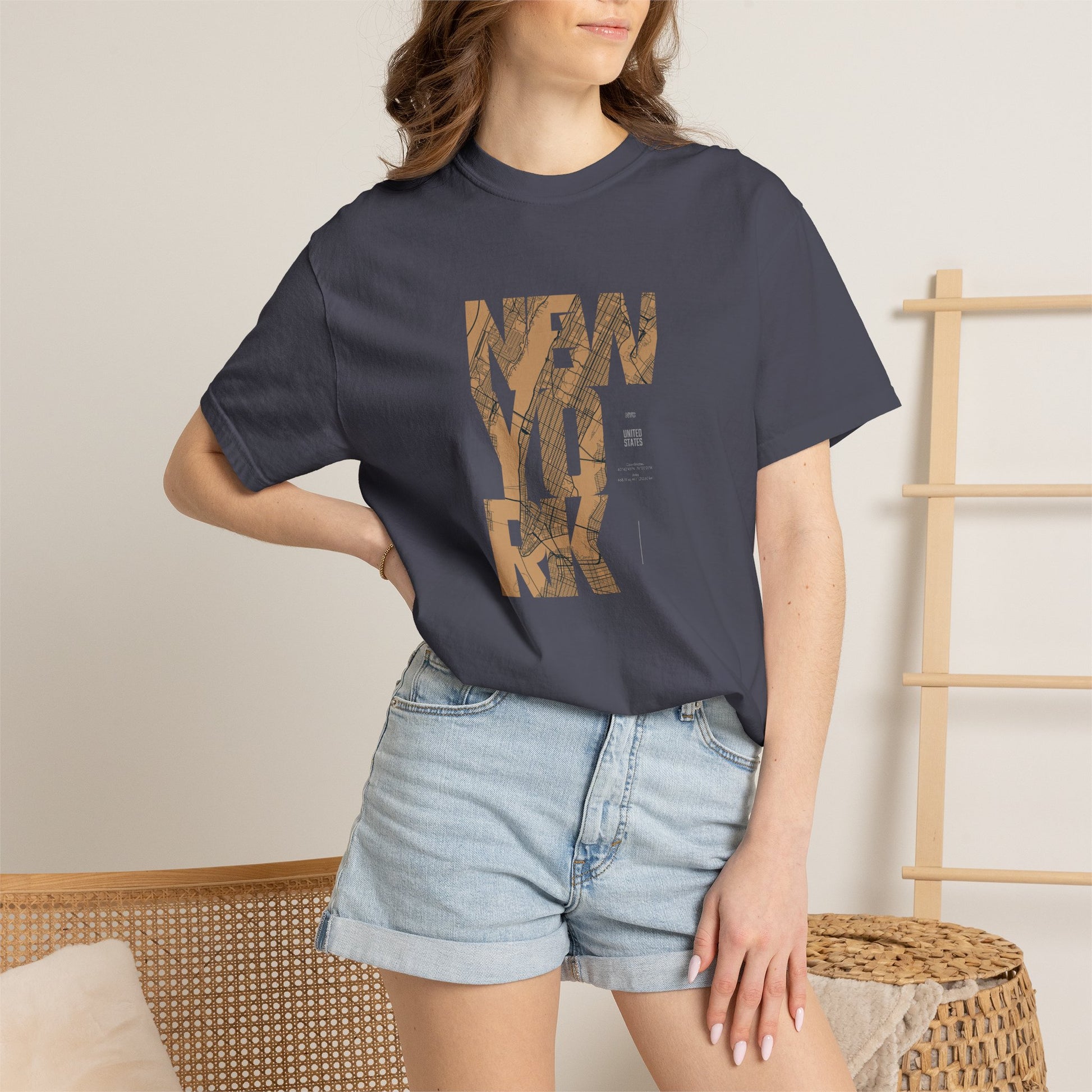 New York Woodgrain T-Shirt — Urban City Typography Tee