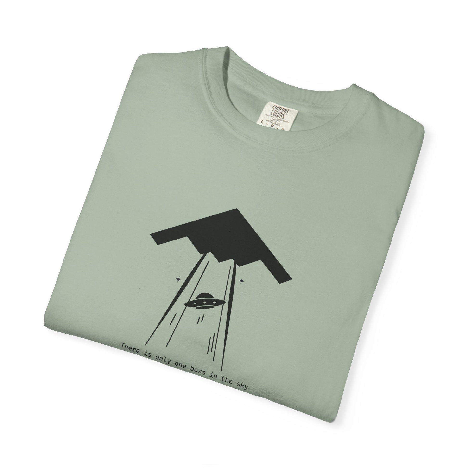 T-Shirt — Minimal UFO Abduction Illustration ("Take Me With You")