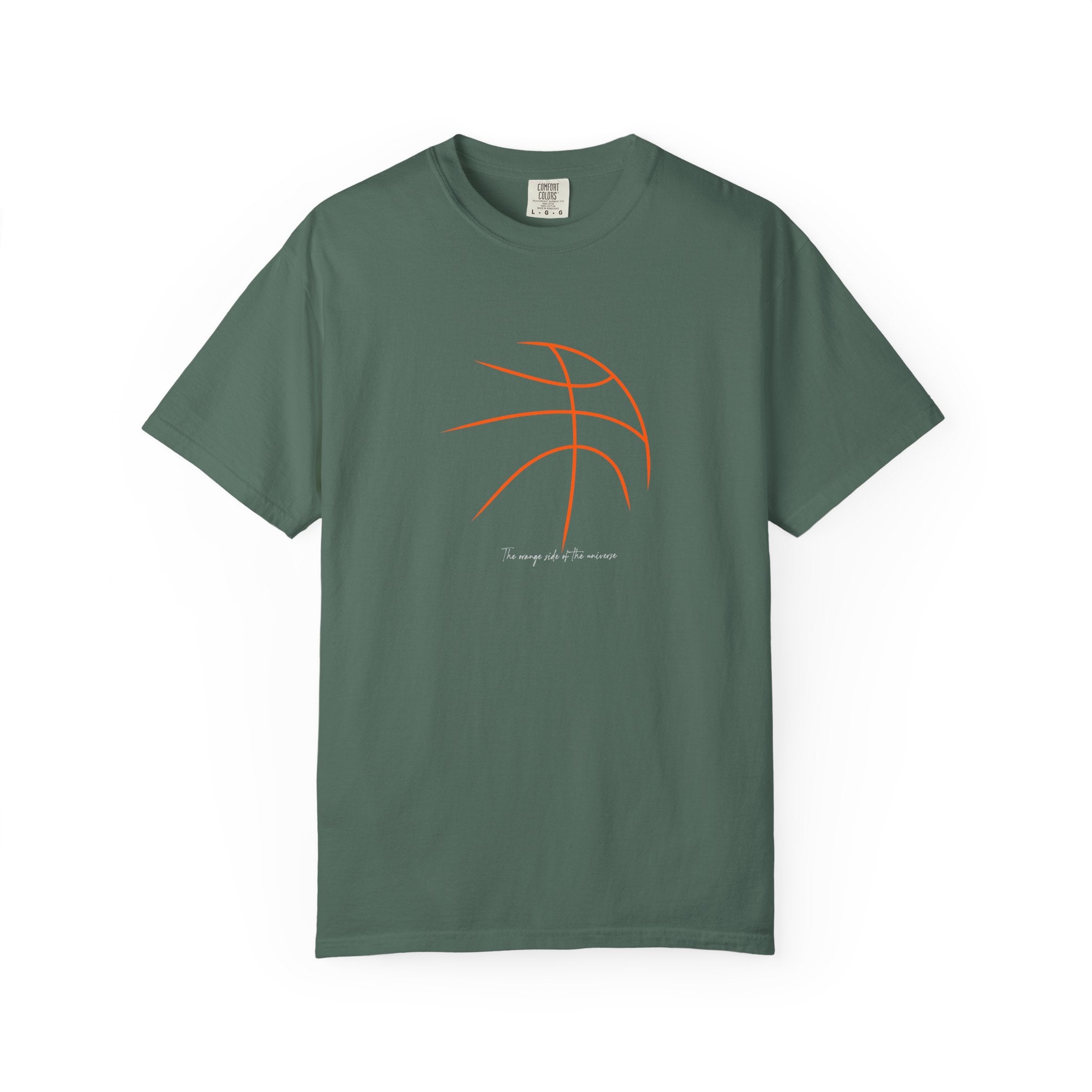Basketball Outline Tee — Minimal Orange Basketball Graphic T-Shirt sport