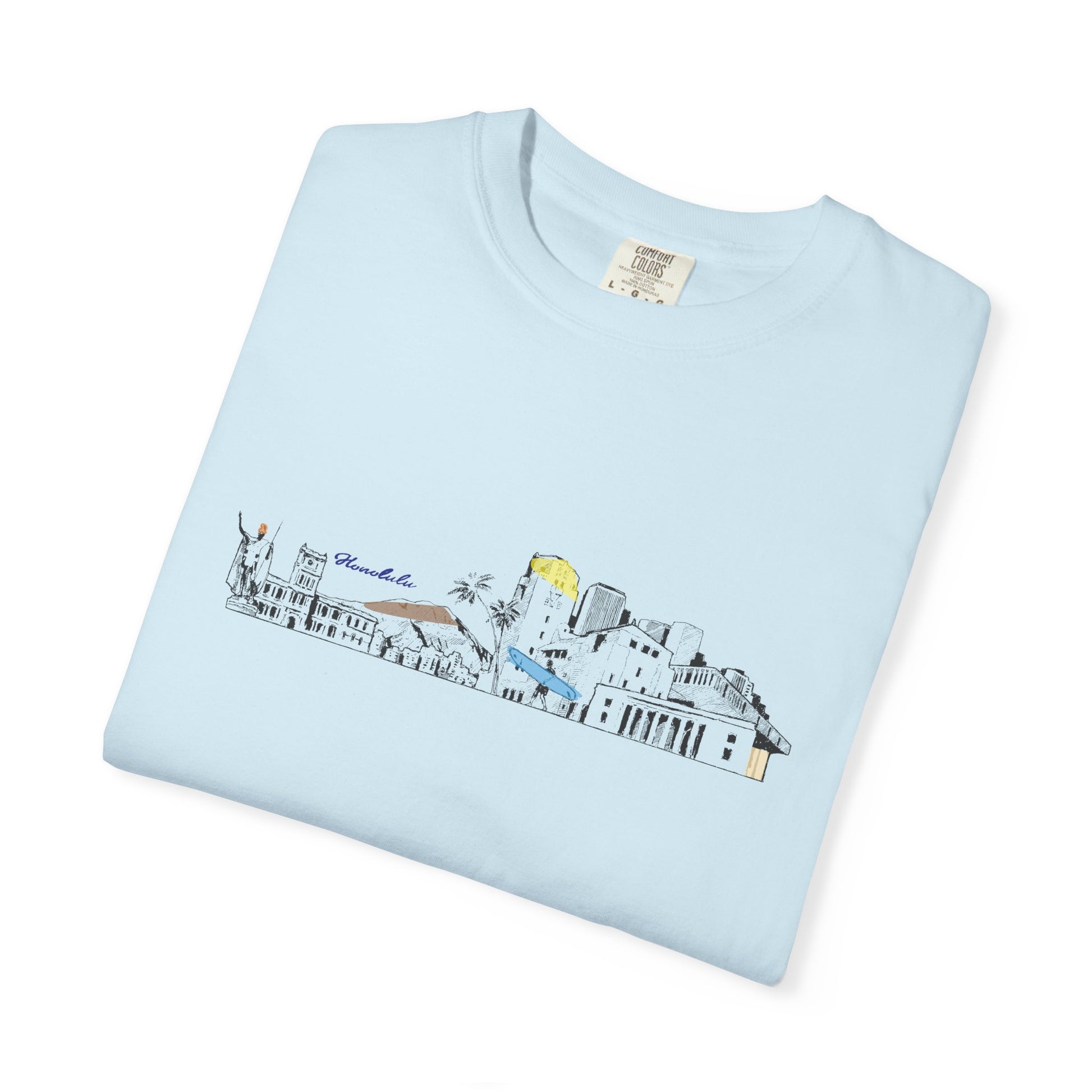 City Skyline T-Shirt — Minimal Hand-Drawn Urban Landscape Tee