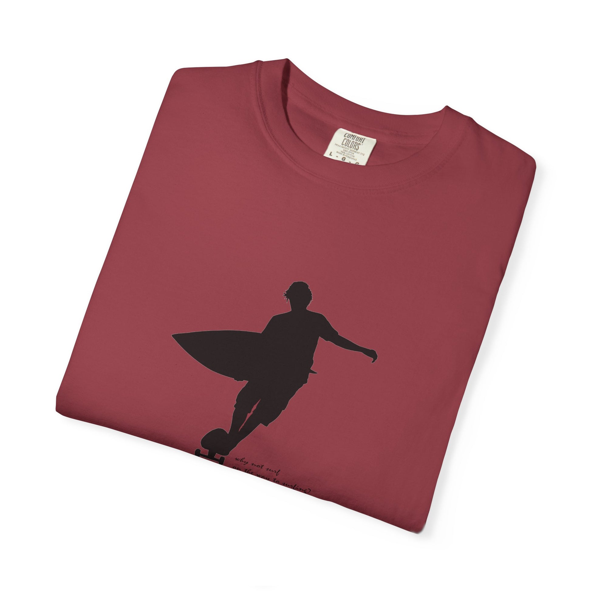 Surfer Silhouette Tee — Minimal Surfboard Graphic T-Shirt