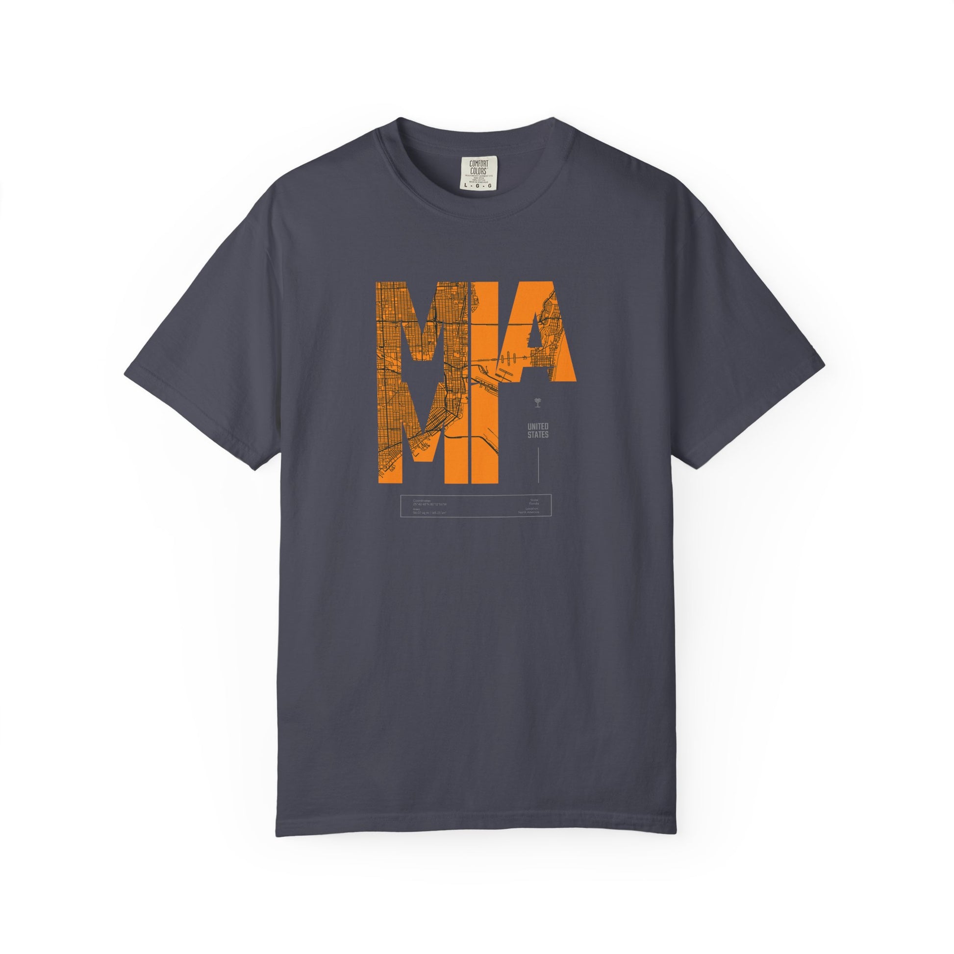 MIA MI Retro Block Graphic T-Shirt — Orange Vintage City Tee