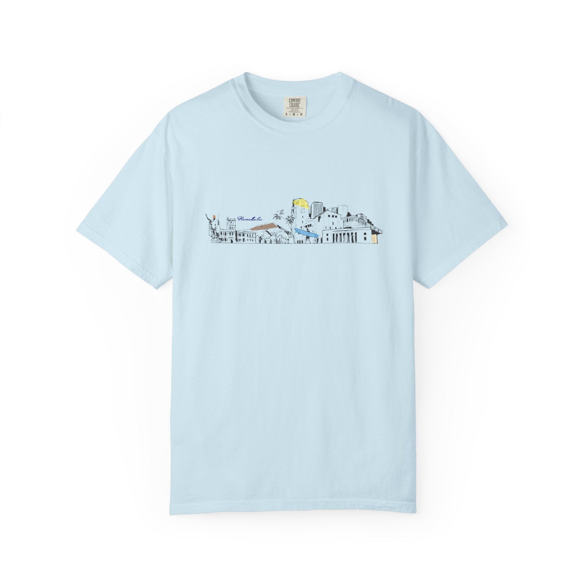 City Skyline T-Shirt — Minimal Hand-Drawn Urban Landscape Tee