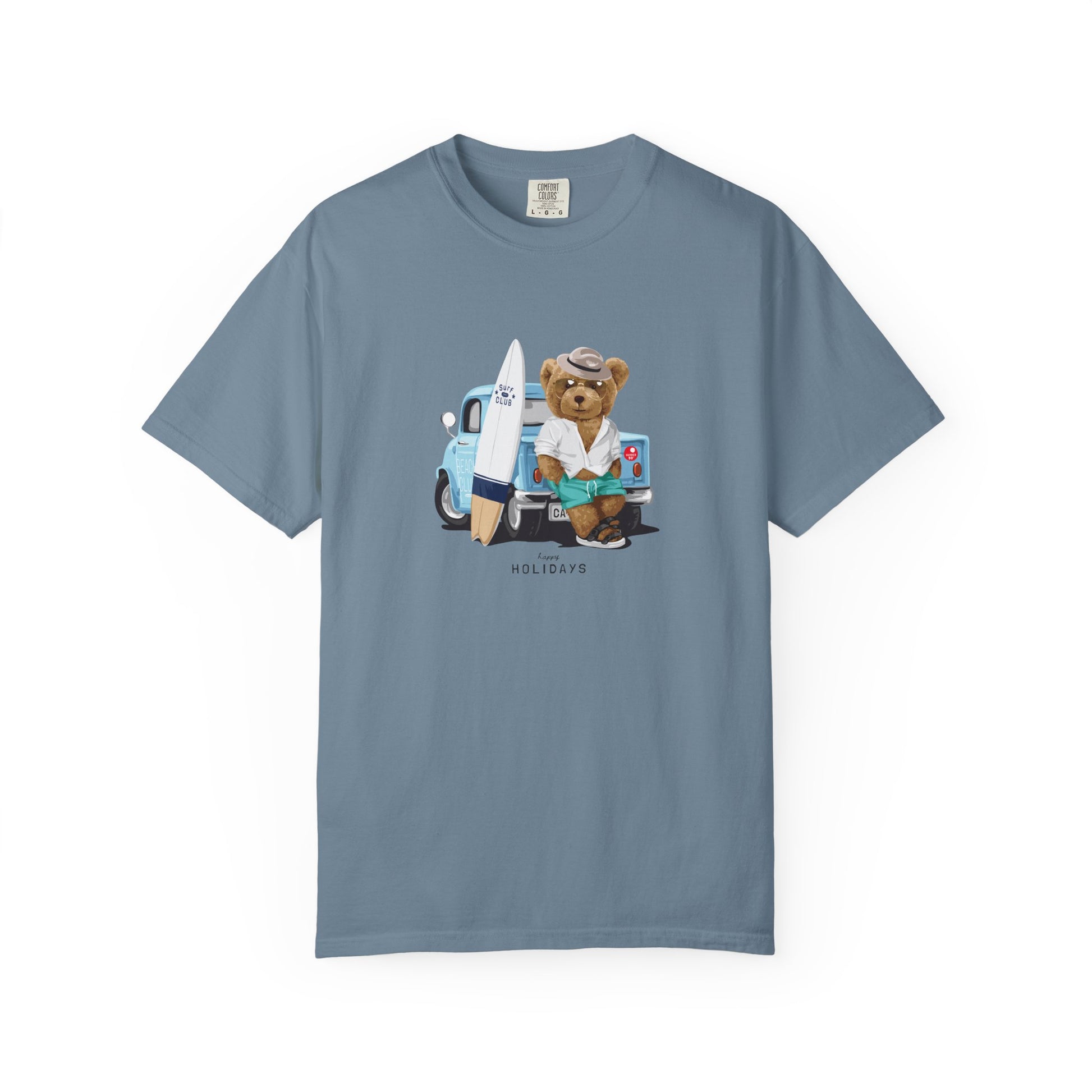 Bear Vacation Graphic T-Shirt — 'Holidays' Cute Teddy with Camper Lifestyle