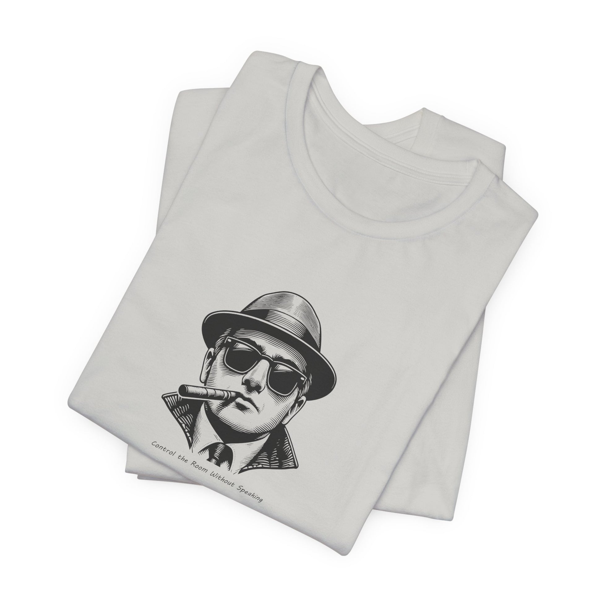 Vintage Mobster Portrait T‑Shirt — Retro Sunglasses & Cigar Graphic Tee