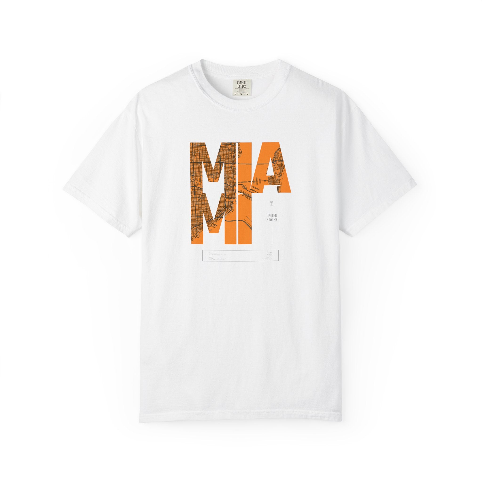 MIA MI Retro Block Graphic T-Shirt — Orange Vintage City Tee