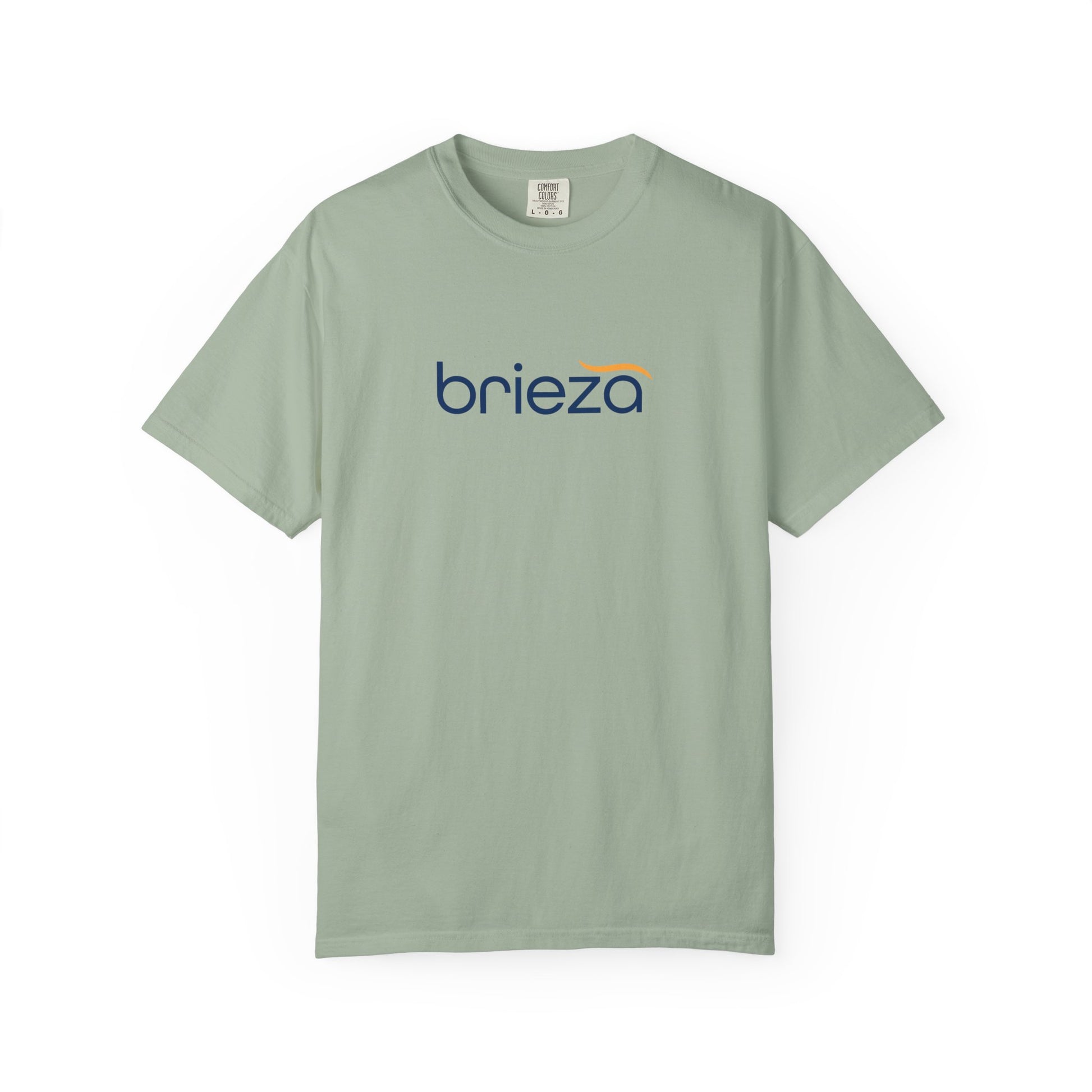 sage green brieza logo graphic t shirt
