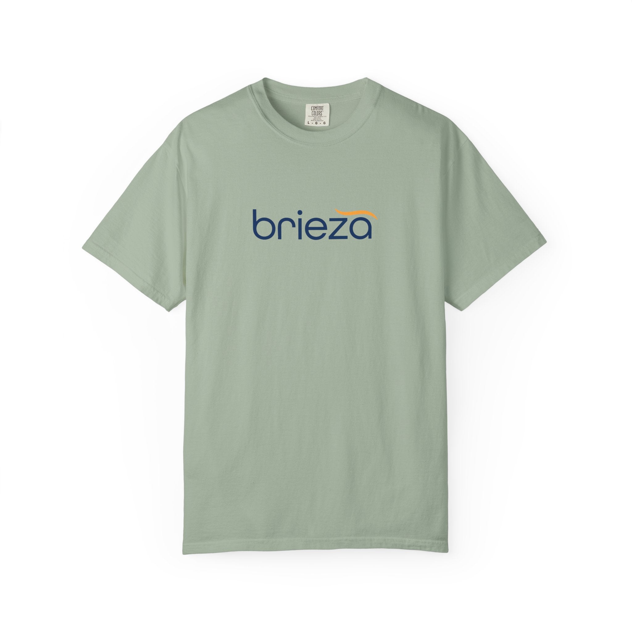 sage green brieza logo graphic t shirt