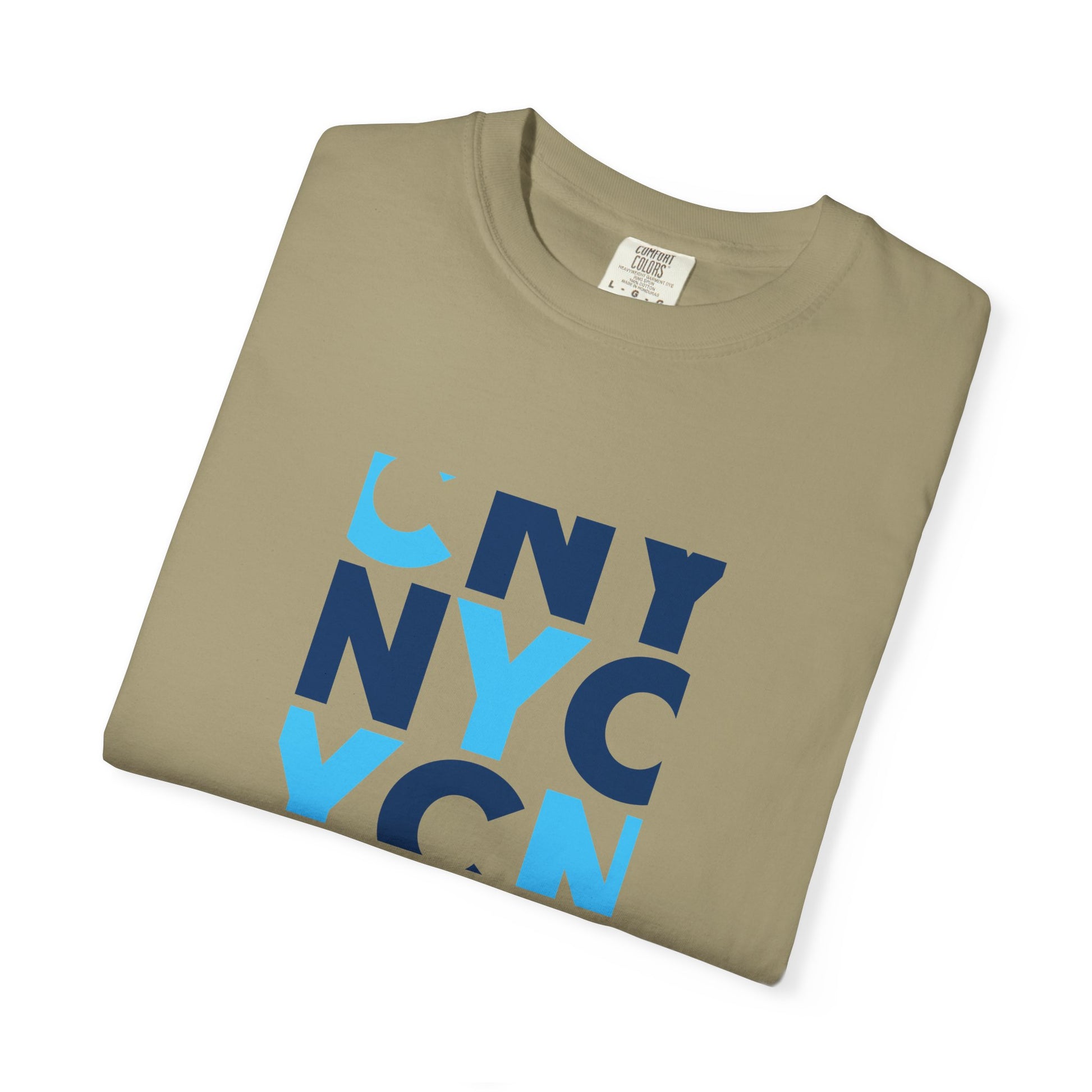 NYC Block Letter T-Shirt — Modern Blue New York Graphic Tee