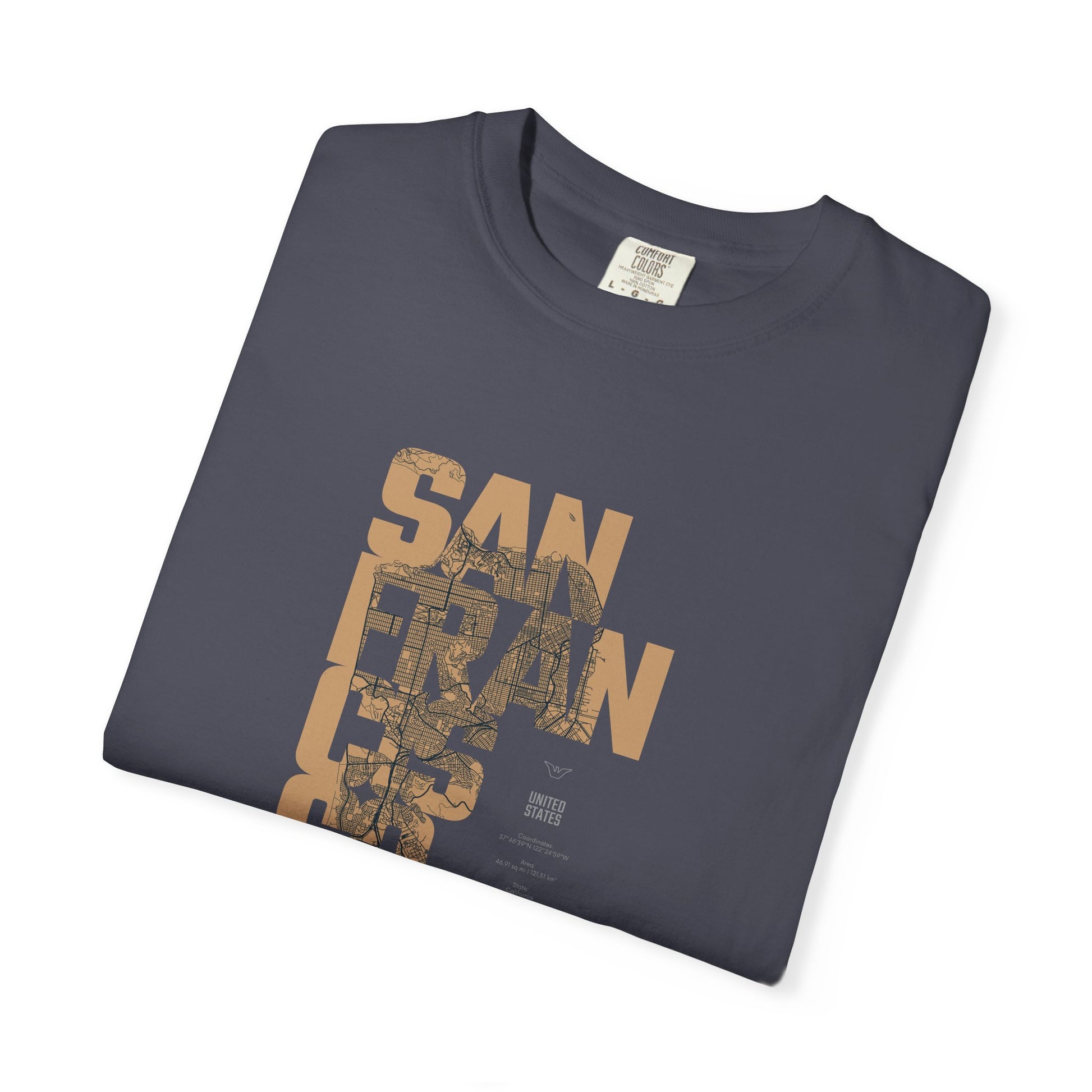 San Francisco Vertical Logo T-Shirt — Retro Brown City Graphic Tee