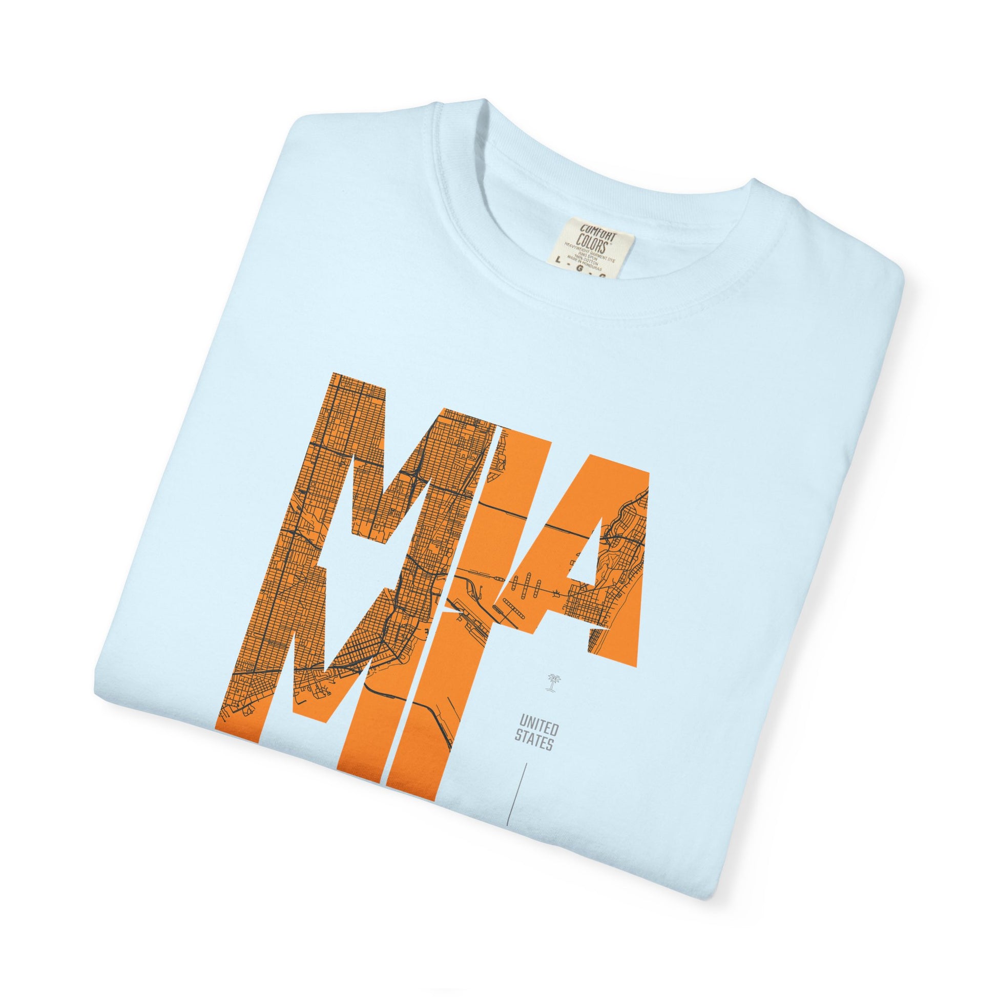 MIA MI Retro Block Graphic T-Shirt — Orange Vintage City Tee