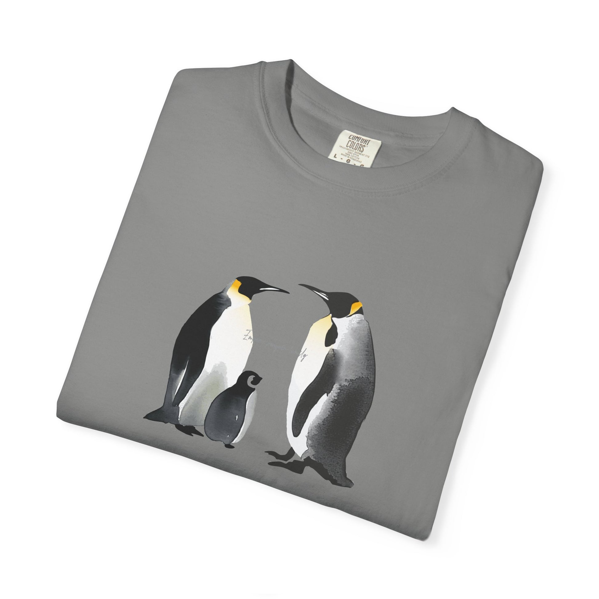 Penguin Family T‑Shirt — Cute Emperor Penguin Mom, Dad & Chick Graphic Tee