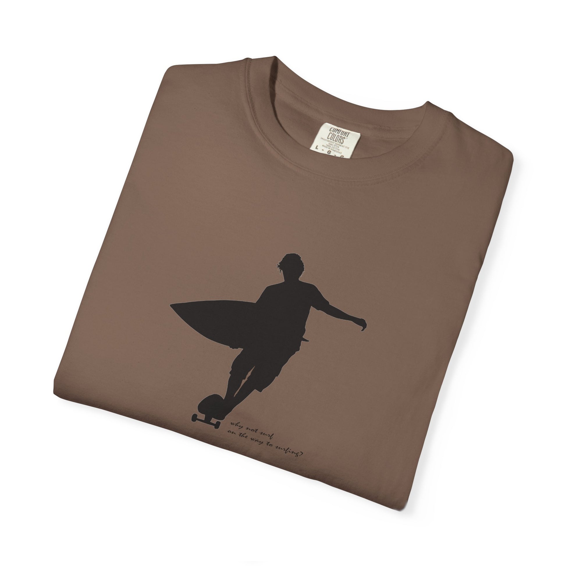 Surfer Silhouette Tee — Minimal Surfboard Graphic T-Shirt