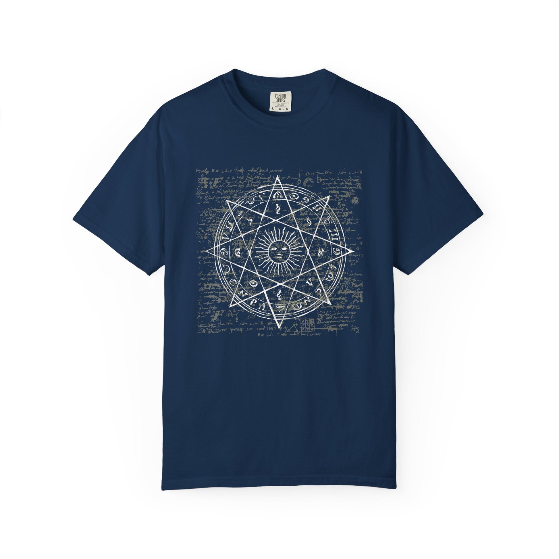 Mystic Compass Tee — Geometric Sun & Star Mandala T-Shirt