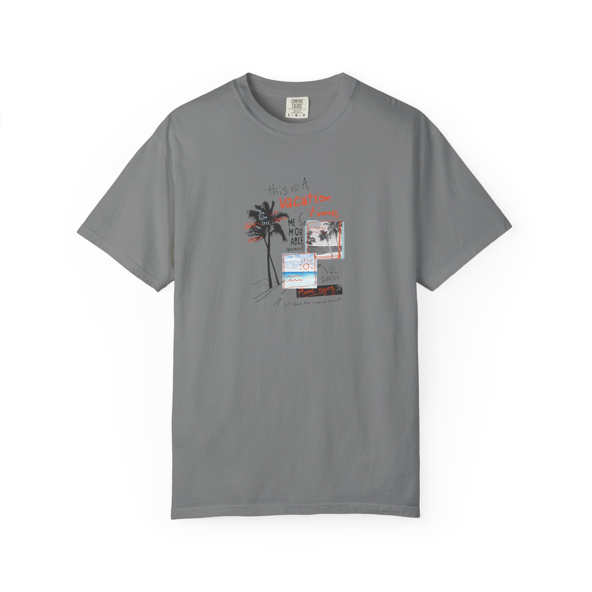 Vacation Vibes Graphic T-Shirt — Palm Tree Collage Tee
