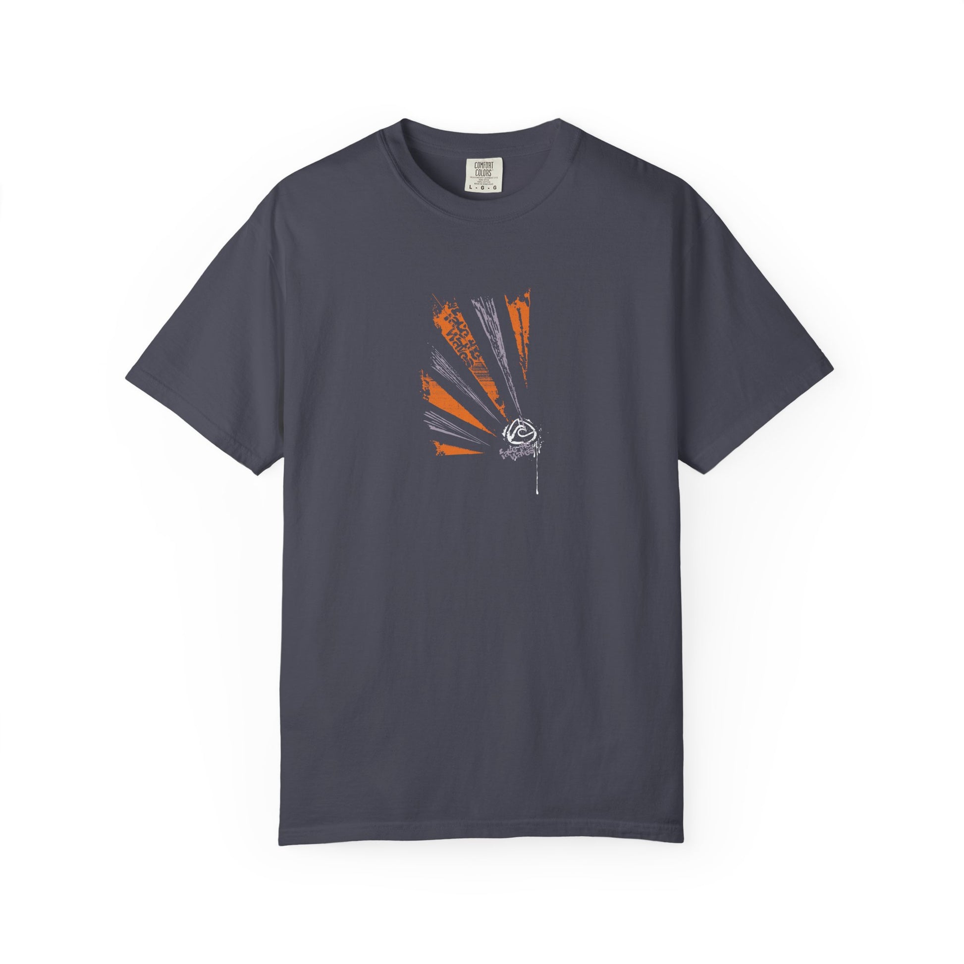 blue Gray t-shirt with surfing style design 